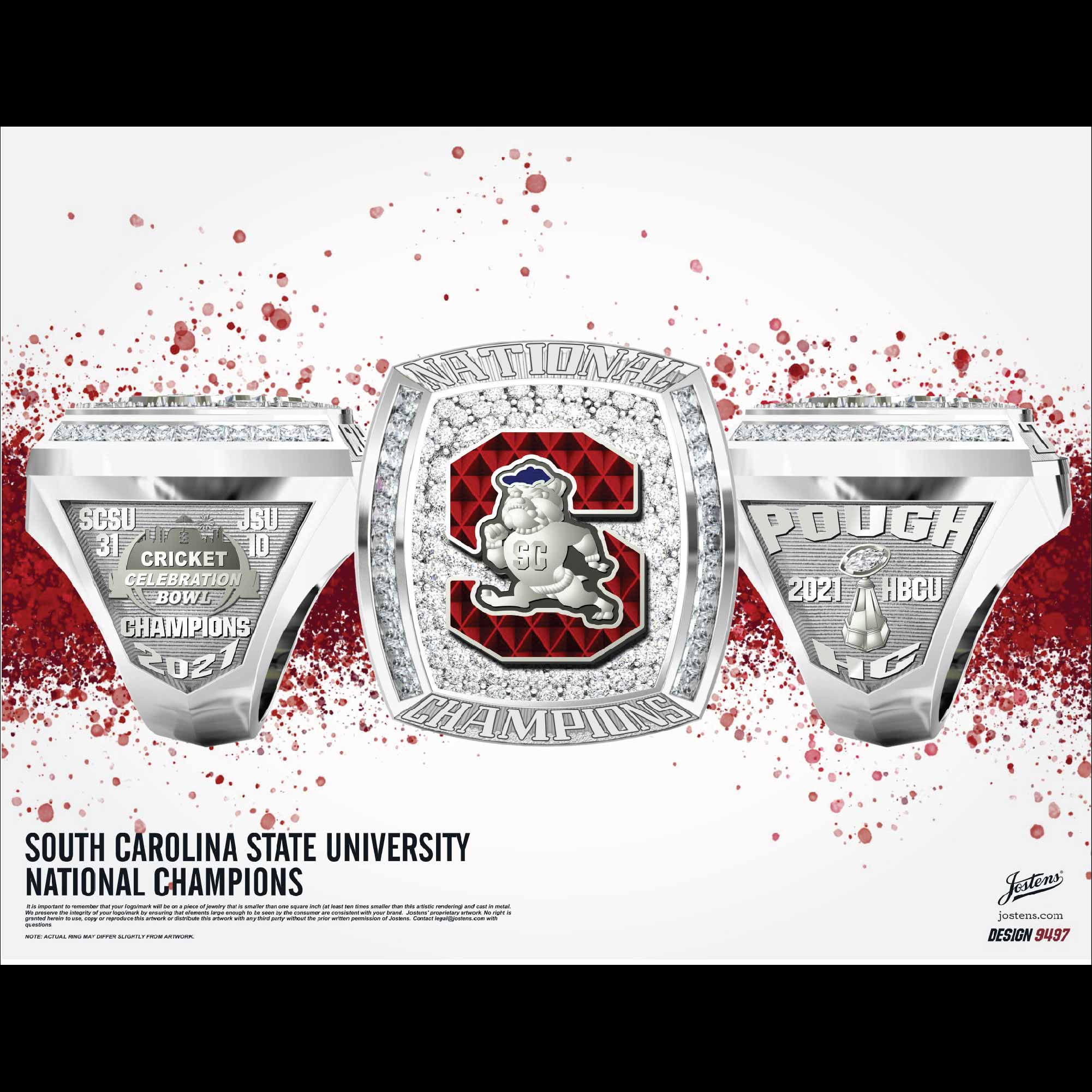 South Carolina State University Men's Football 2021 National Championship Ring