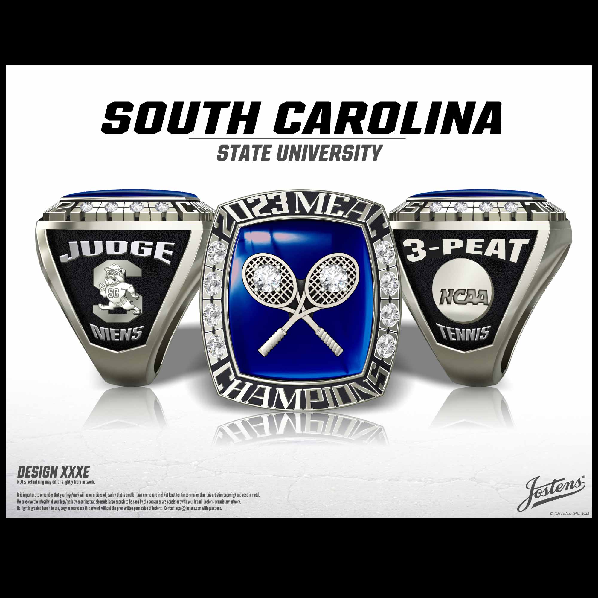 South Carolina State University Men's Tennis 2023 MEAC Championship Ring