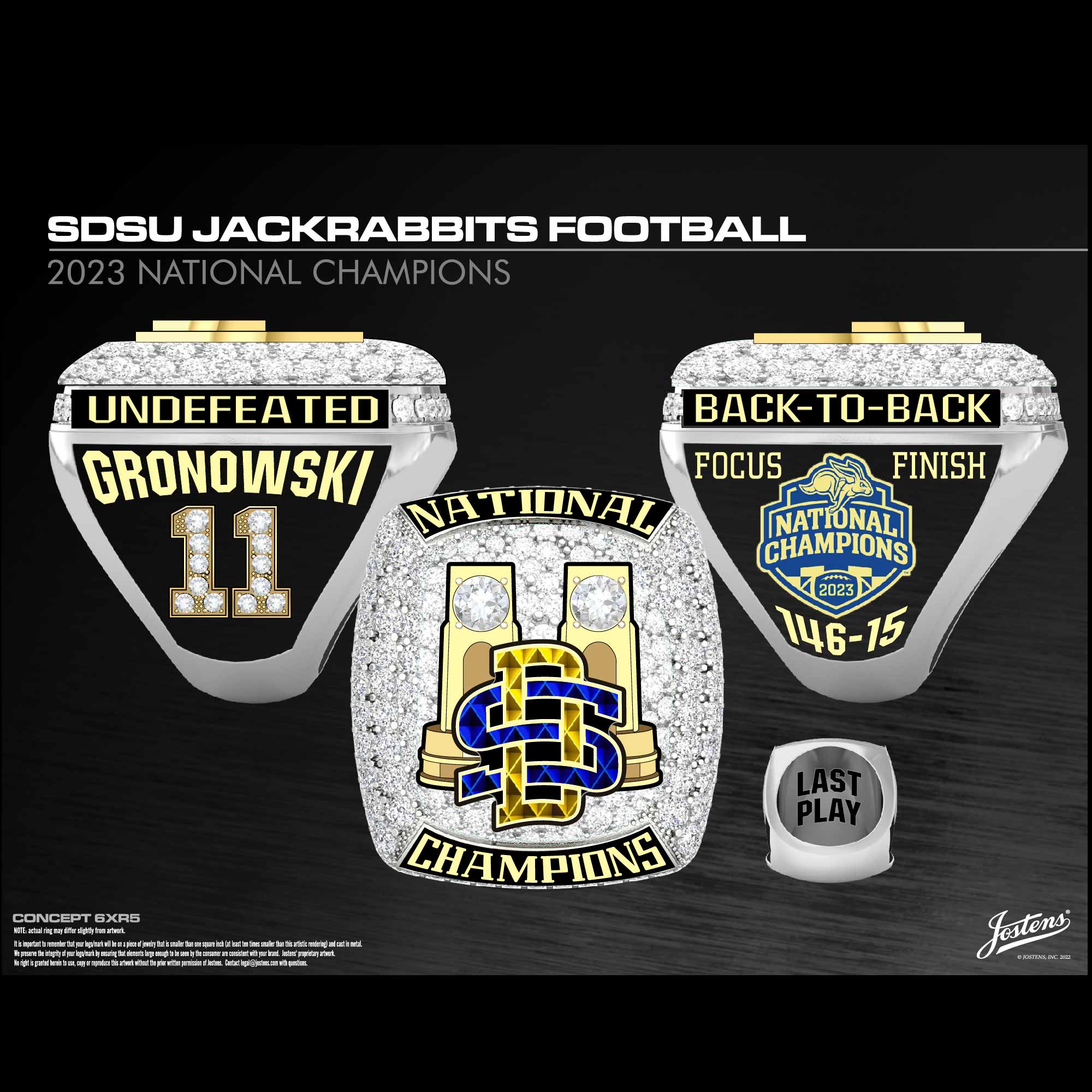 South Dakota State University Men's Football 2023 National Championship Ring