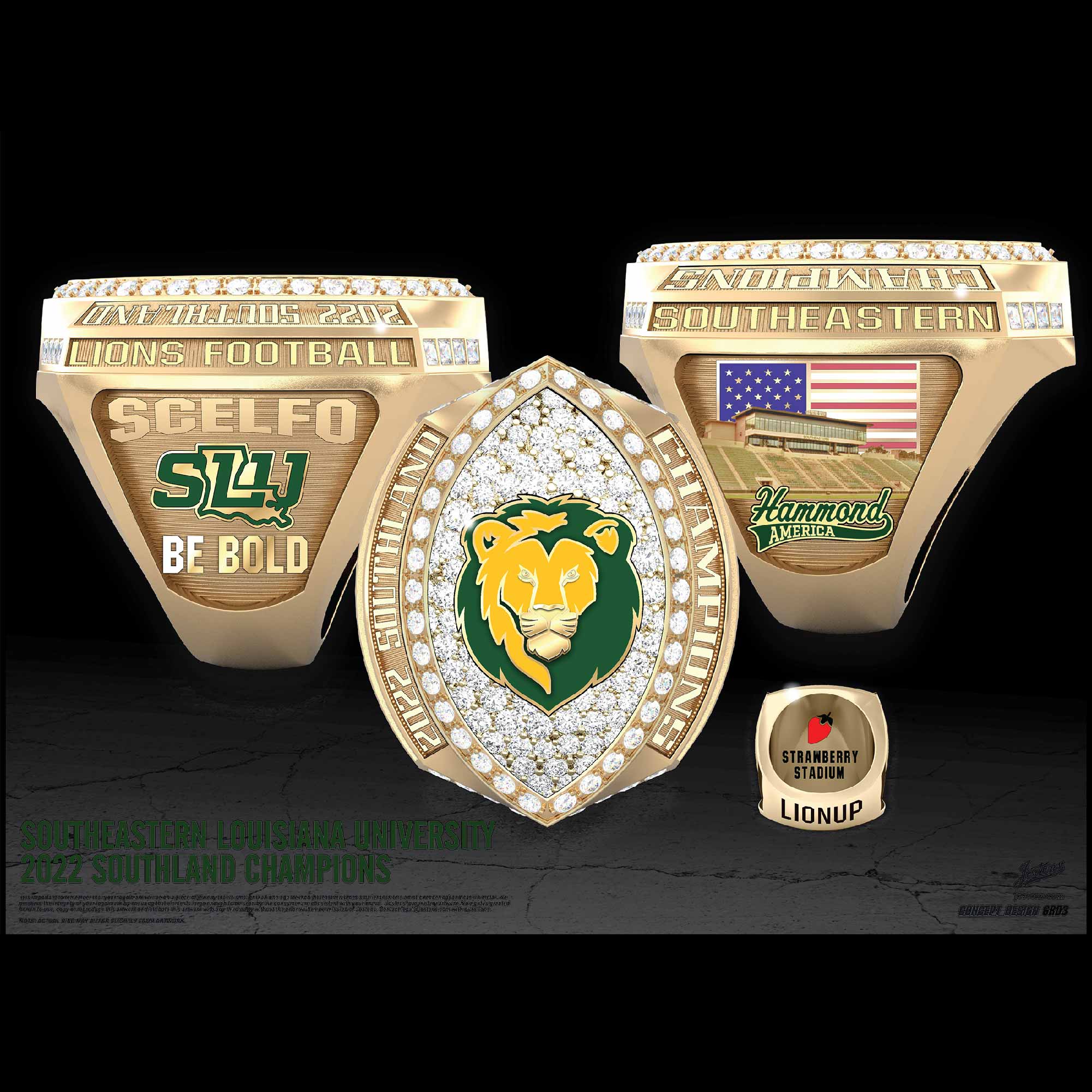 Southeastern Louisiana University Football 2022 Southland Championship Ring