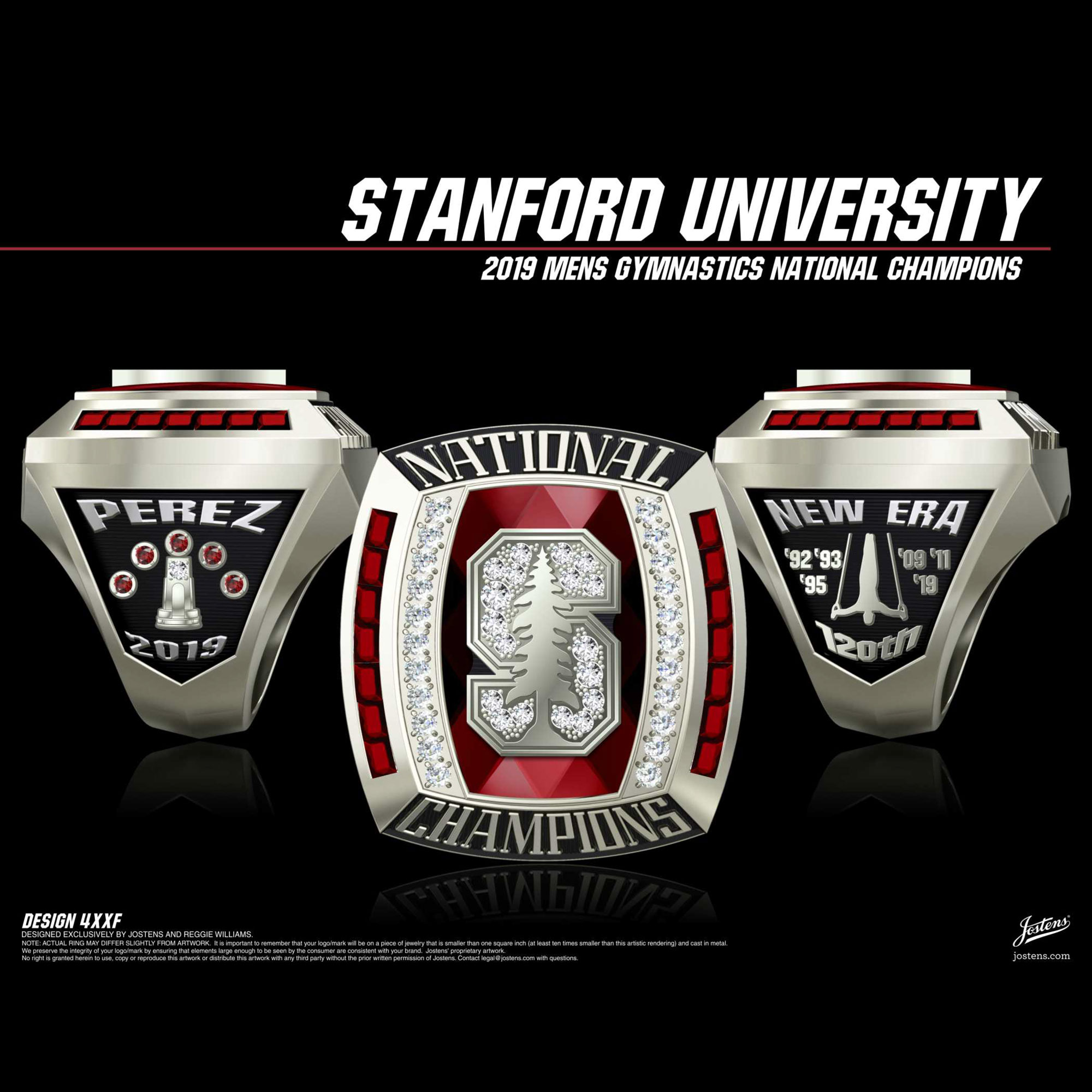 Stanford University Men's Gymnastics 2019 National Championship Ring