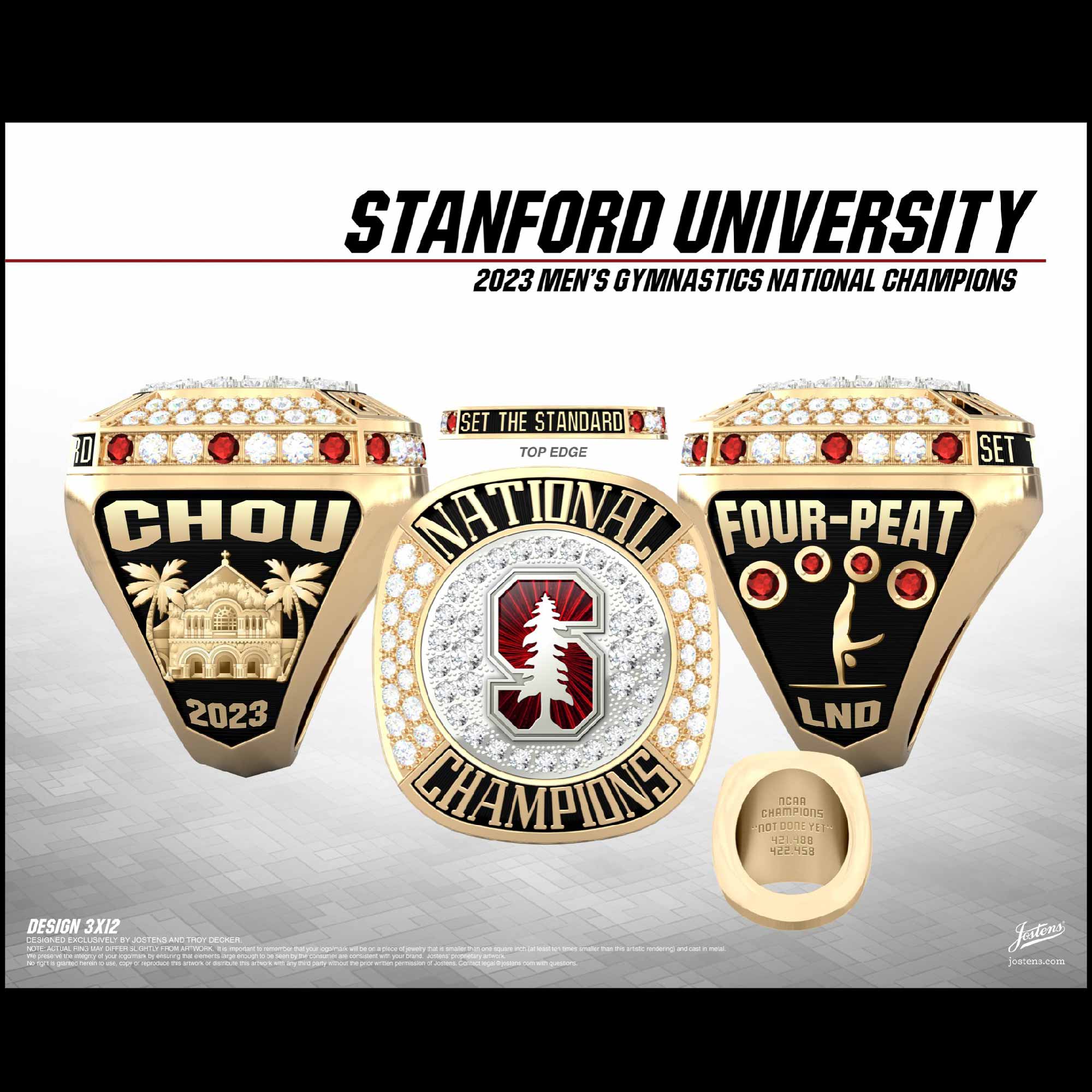 Stanford University Men's Gymnastics 2023 National Championship Ring