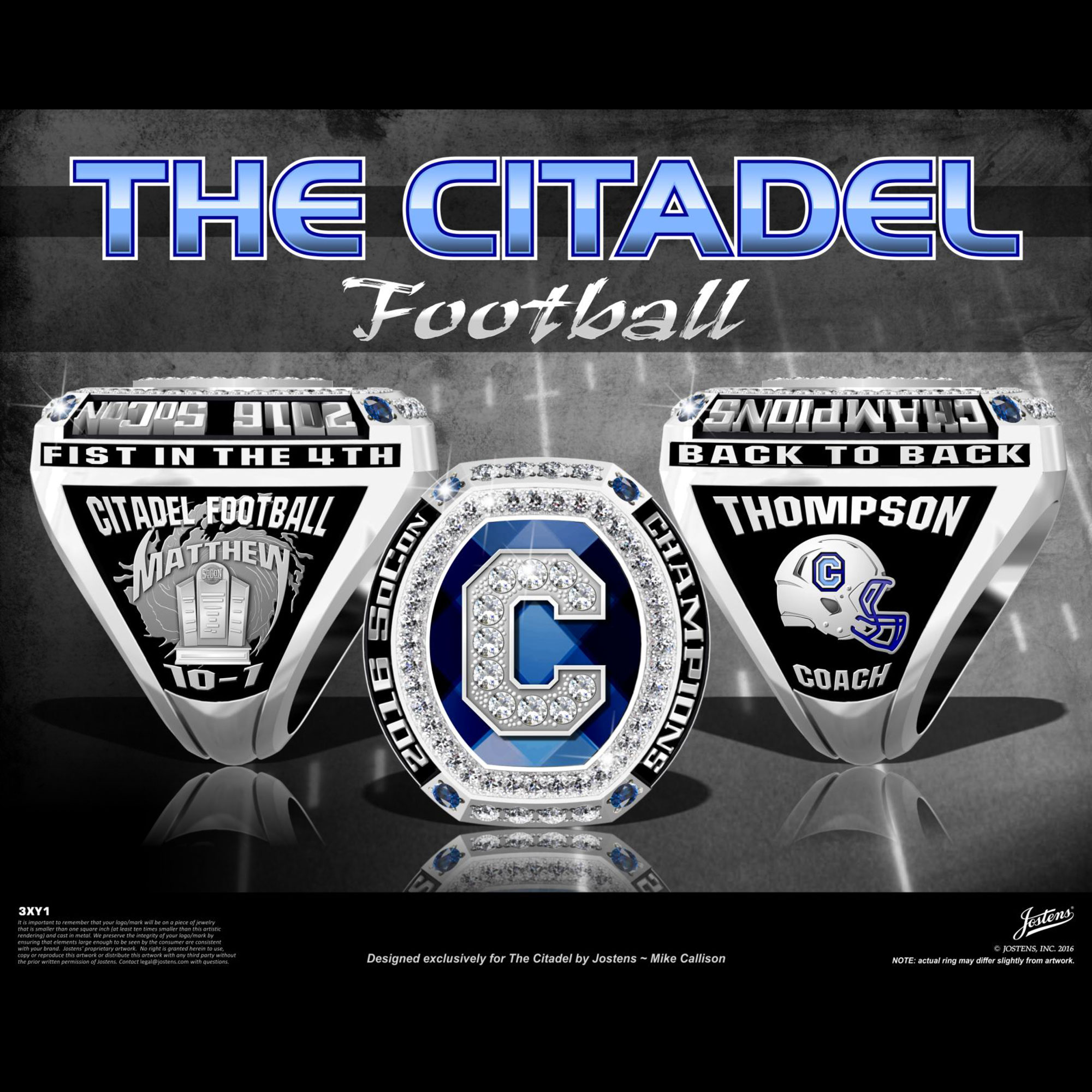 The Citadel Men's Football 2016 SoCon Championship Ring