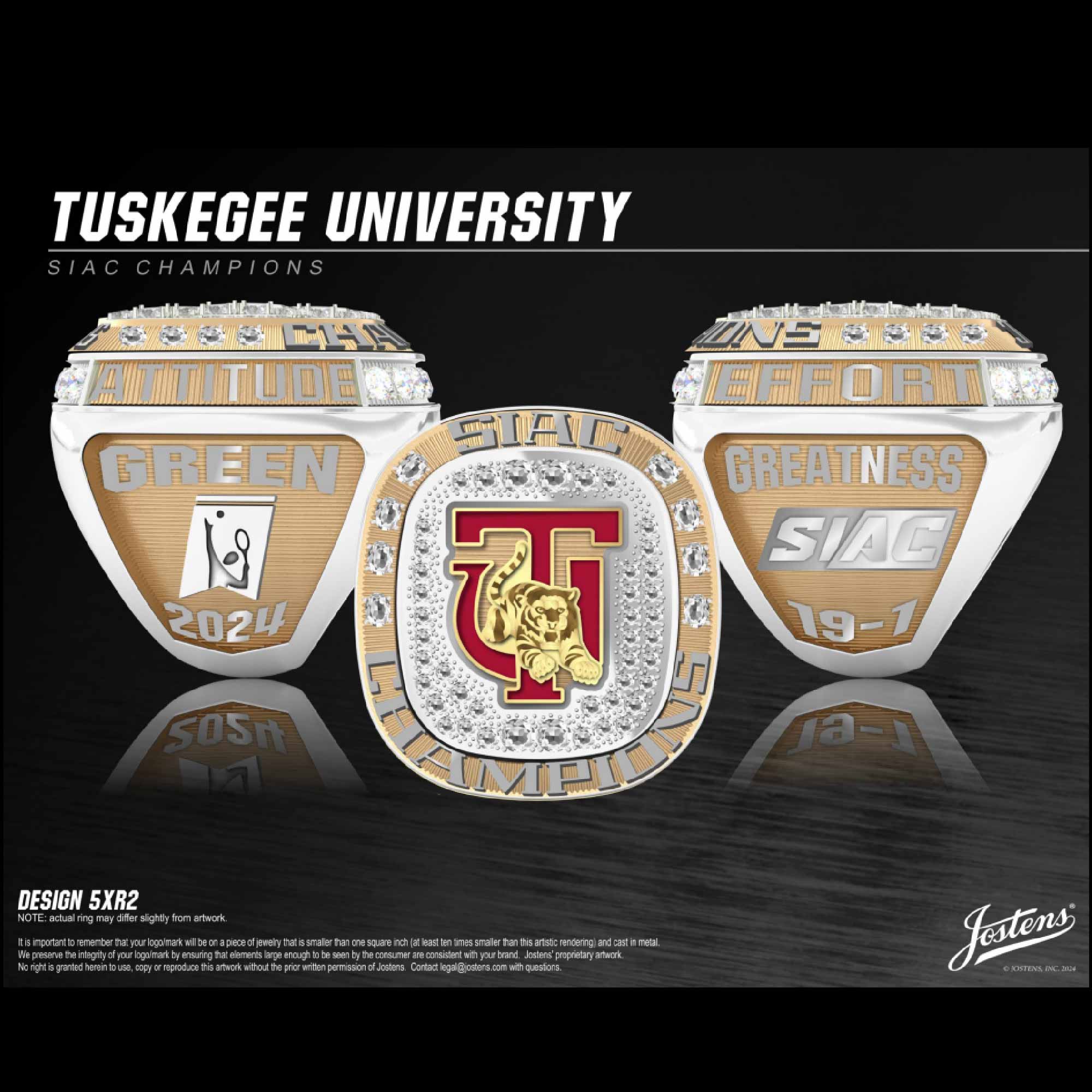 Tuskegee University Women's Tennis 2024 SIAC Championship Ring