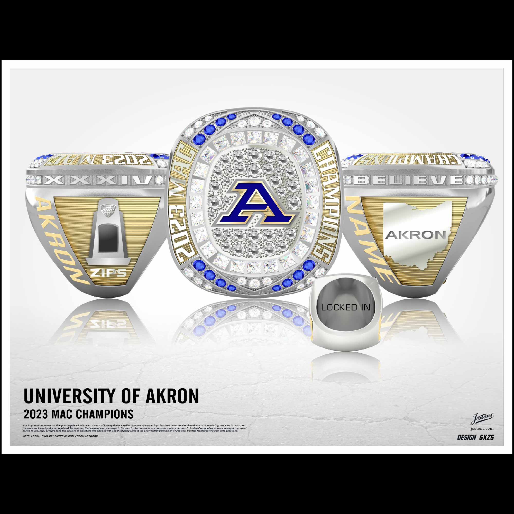 University of Akron Men's Track & Field 2023 MAC Championship Ring