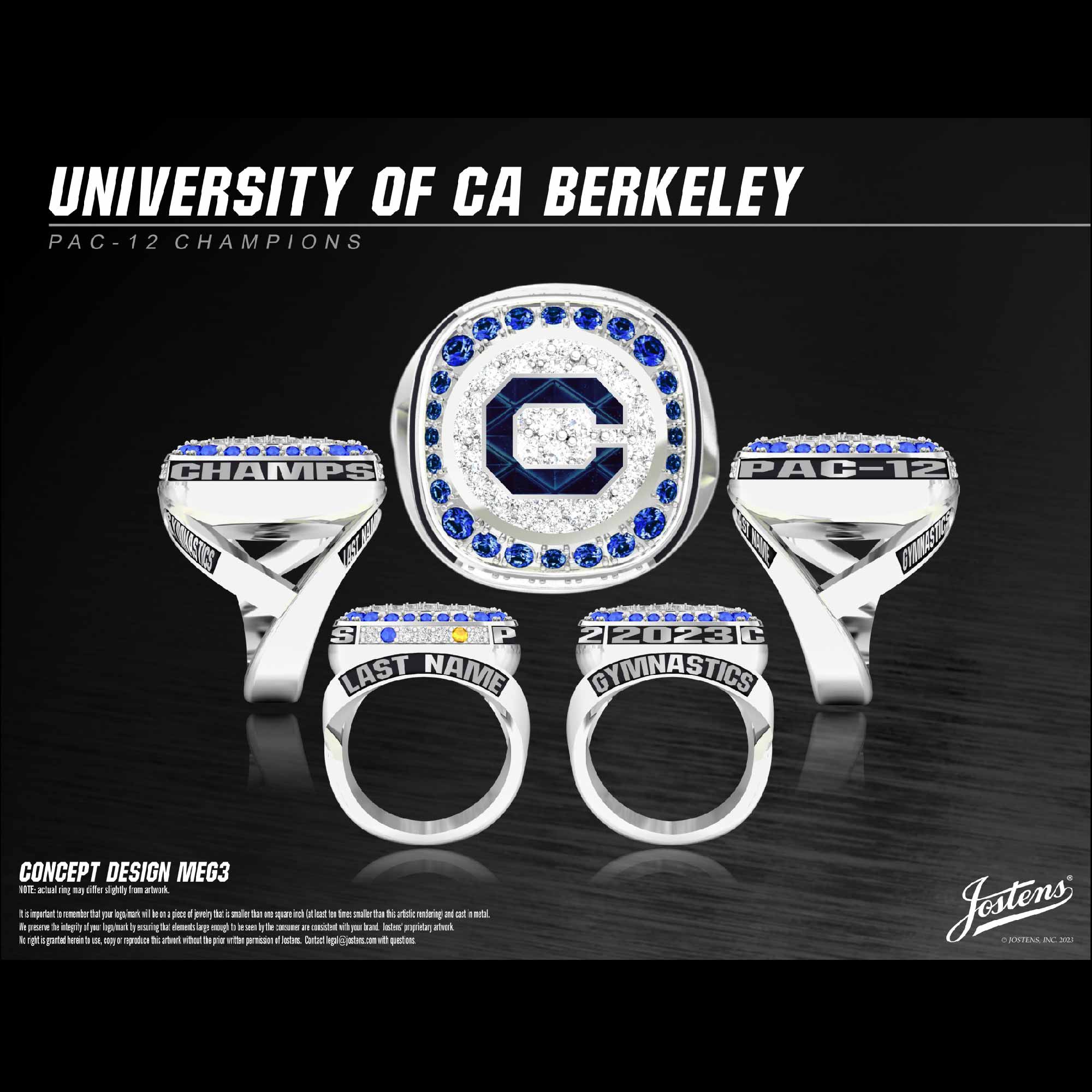 University of California Berkeley Women's Gymnastics 2023 Pac-12 Championship Ring