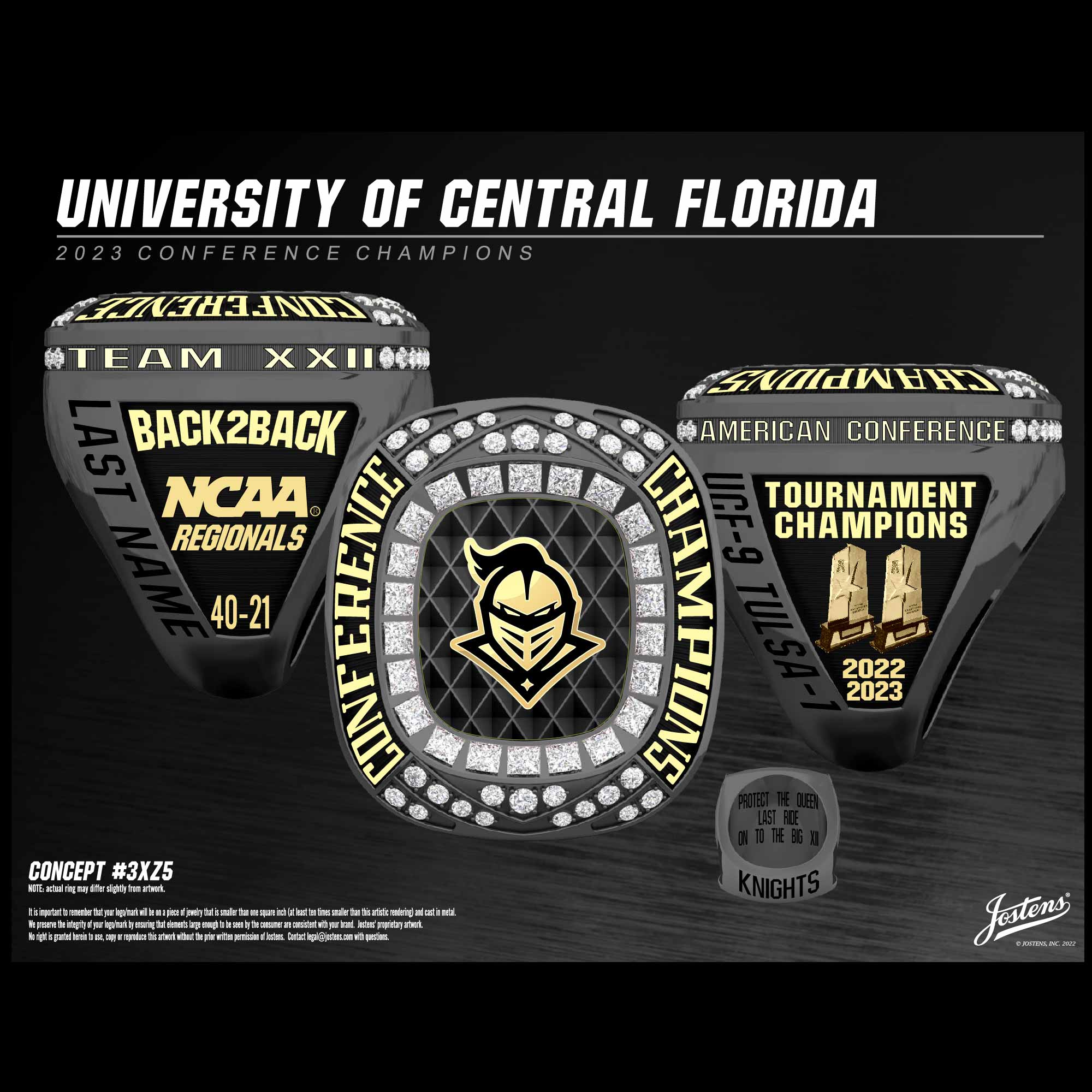 University of Central Florida Women's Softball 2023 AAC Championship Ring