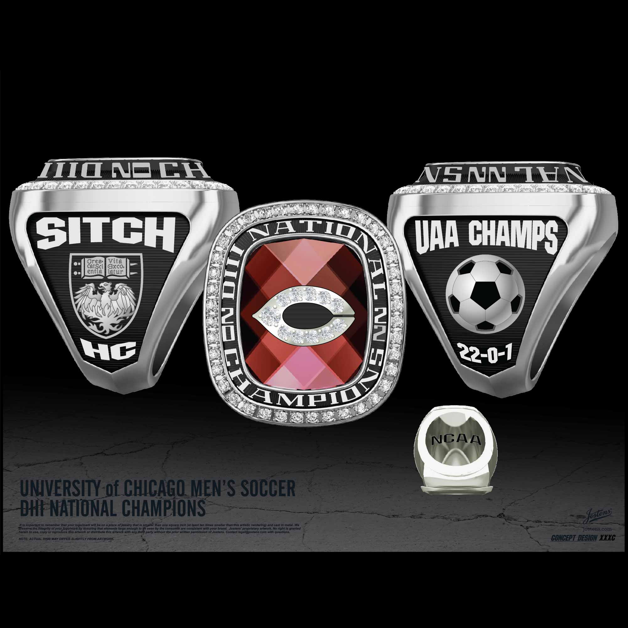 University of Chicago Men's Soccer 2022 National Championship Ring