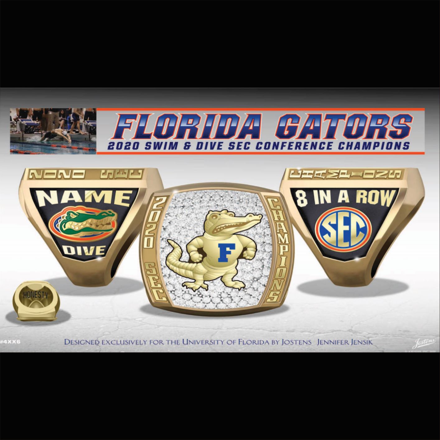 University of Florida Men's Swimming & Diving 2020 SEC Championship Ring