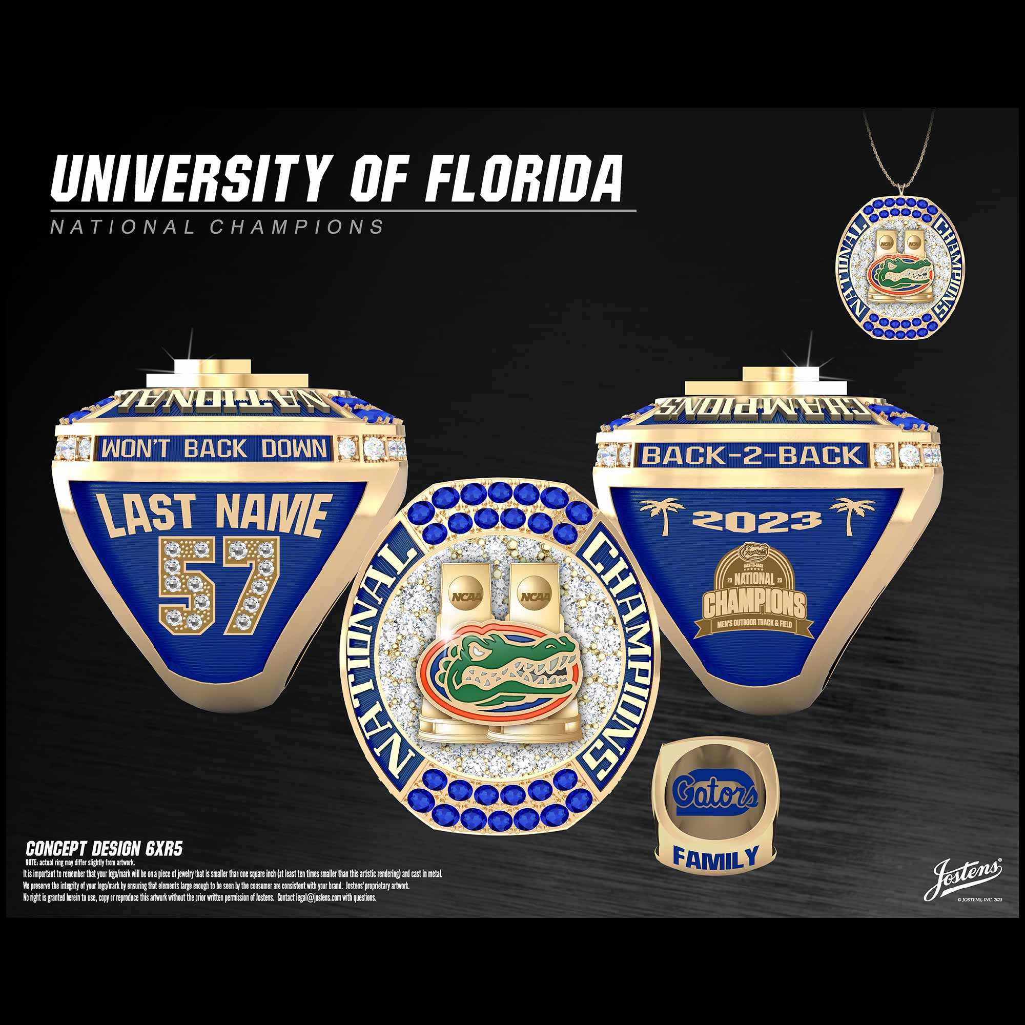 University of Florida Men's Track & Field 2023 National Championship Ring
