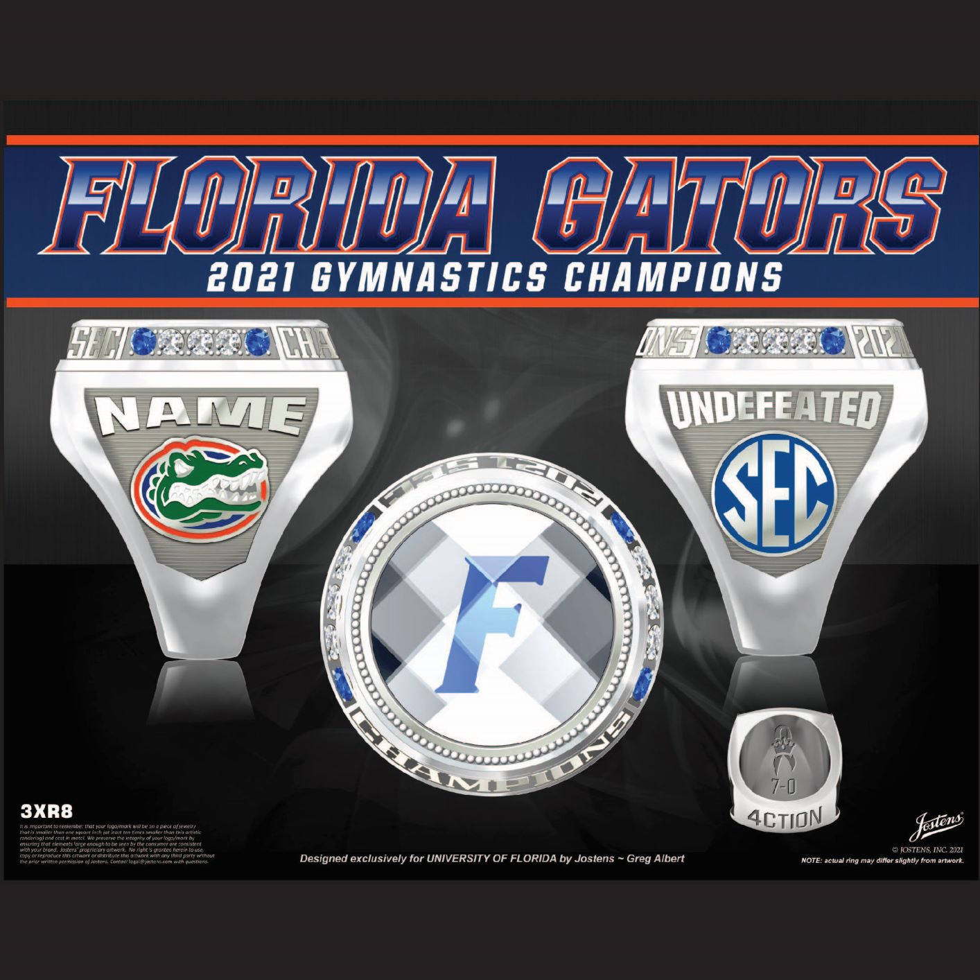 University of Florida Women's Gymnastics 2021 SEC Championship Ring