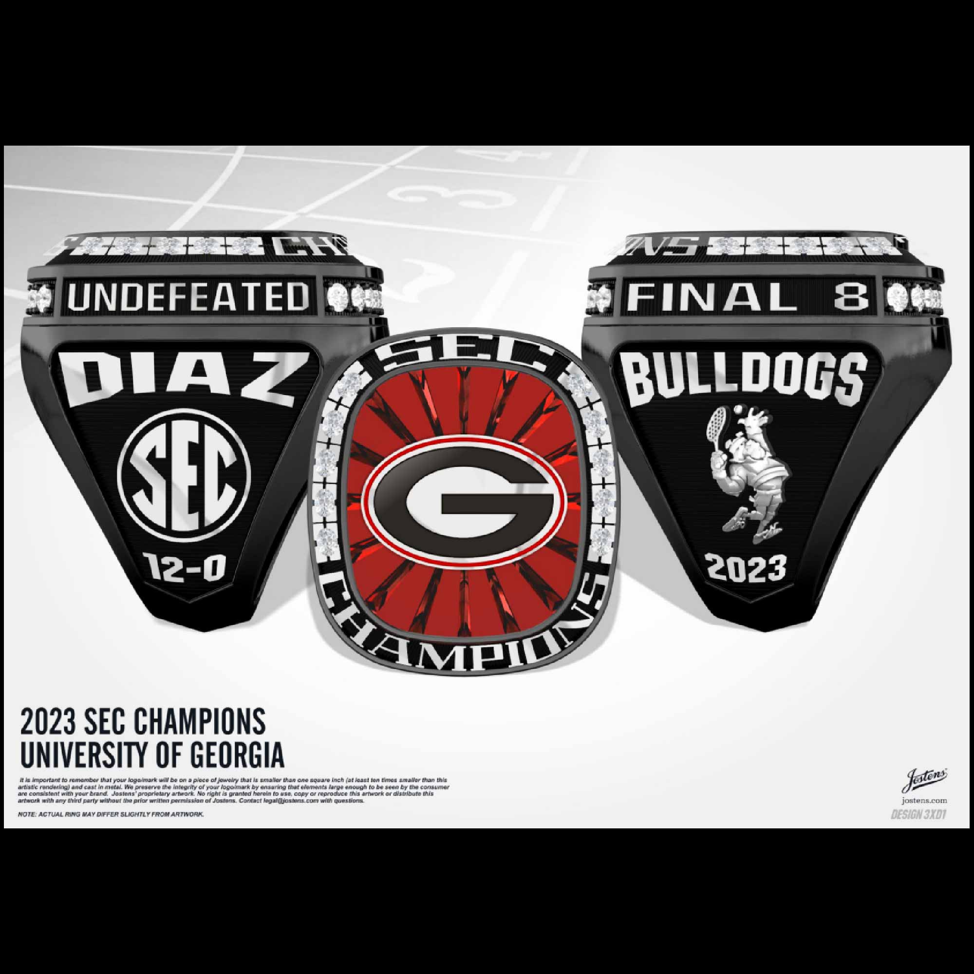 University of Georgia Men's Tennis 2023 SEC Championship Ring
