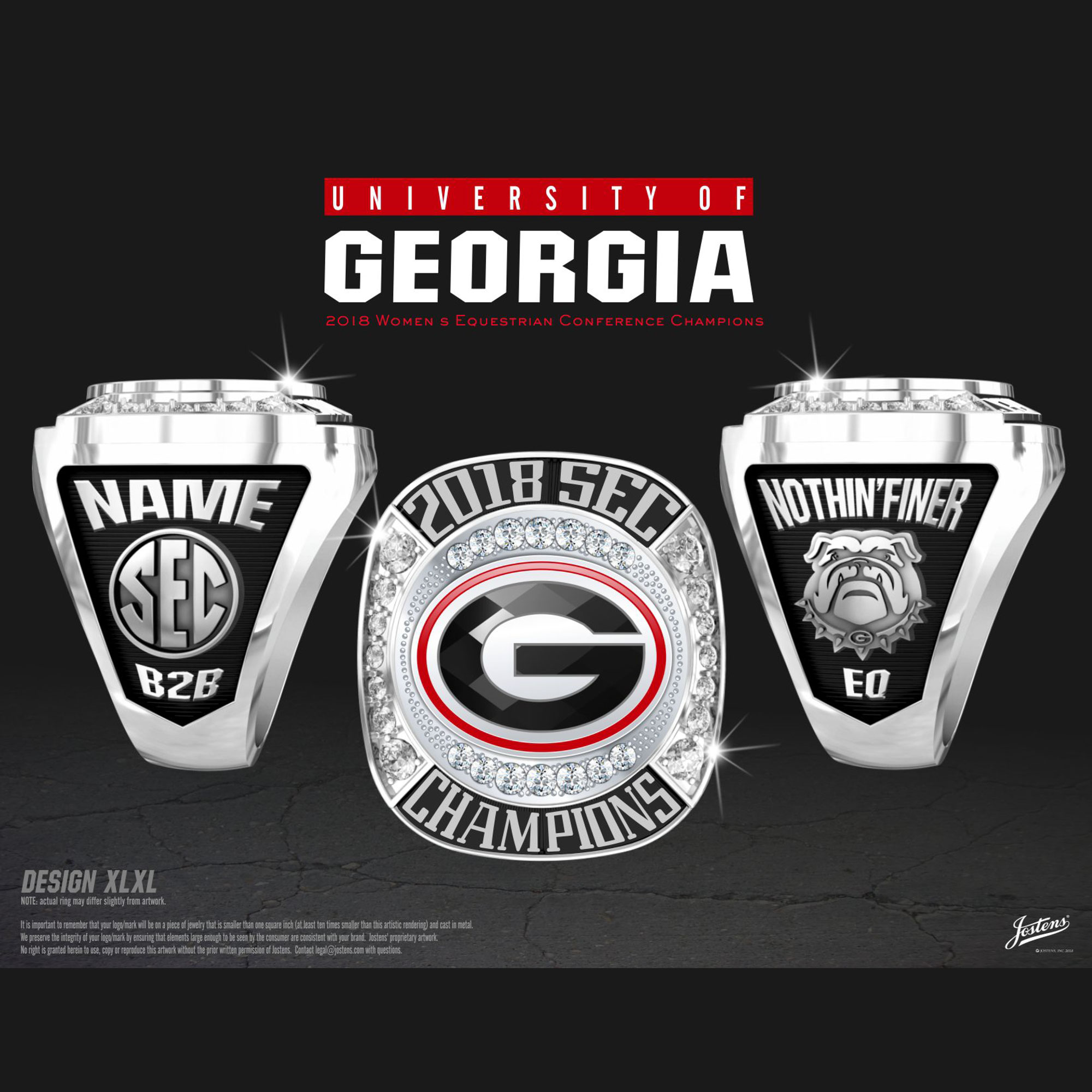 University of Georgia Women's Equestrian 2018 SEC Championship Ring