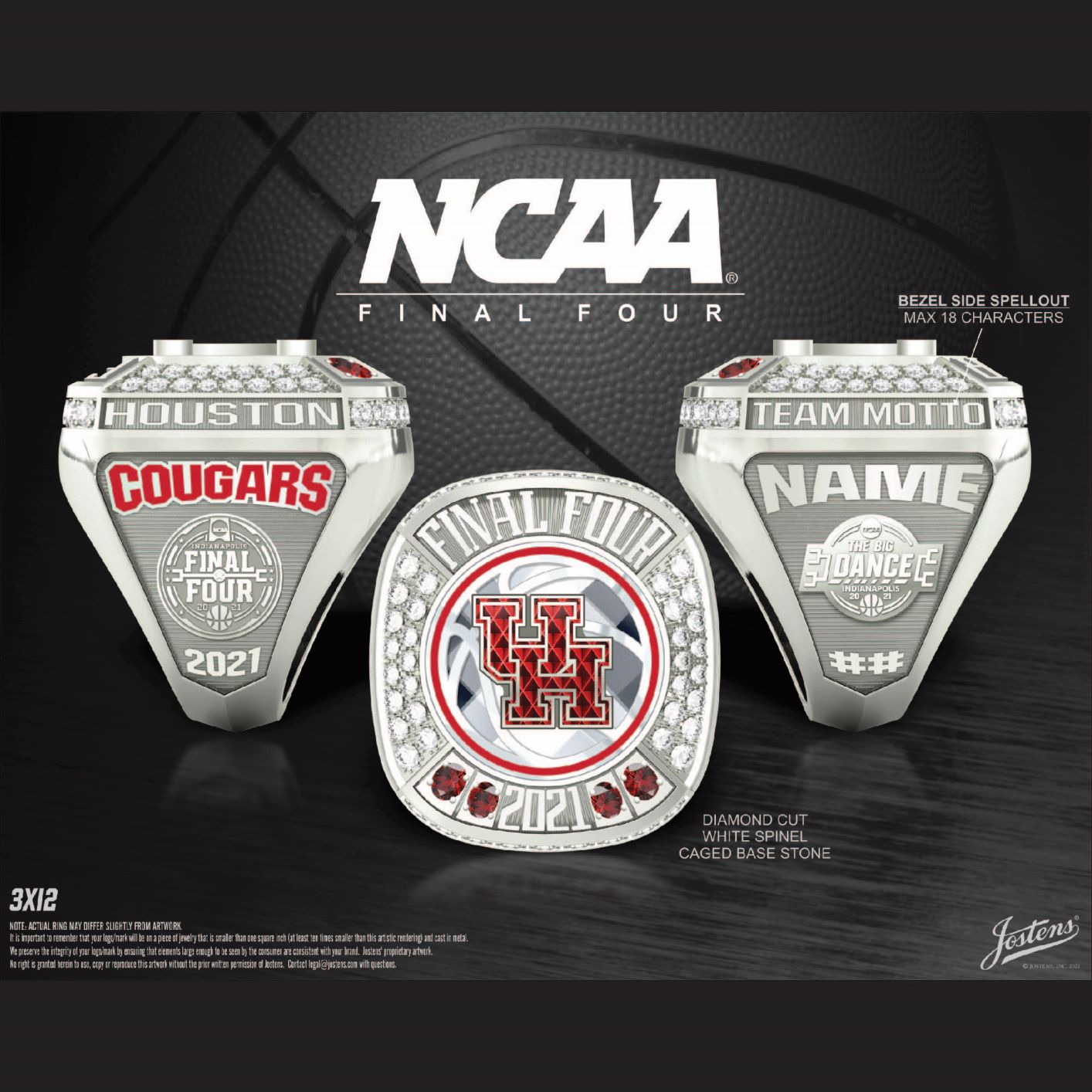 University of Houston Men's Basketball 2021 Final Four Championship Ring