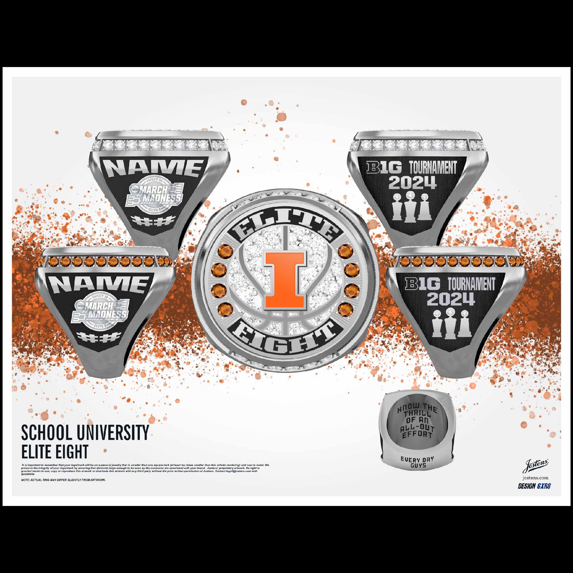 University of Illinois Men's Basketball 2023 Elite Eight Championship Ring
