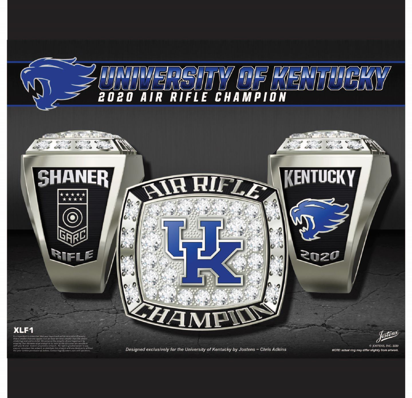University of Kentucky Coed Rifle 2020 Conference Championship Ring
