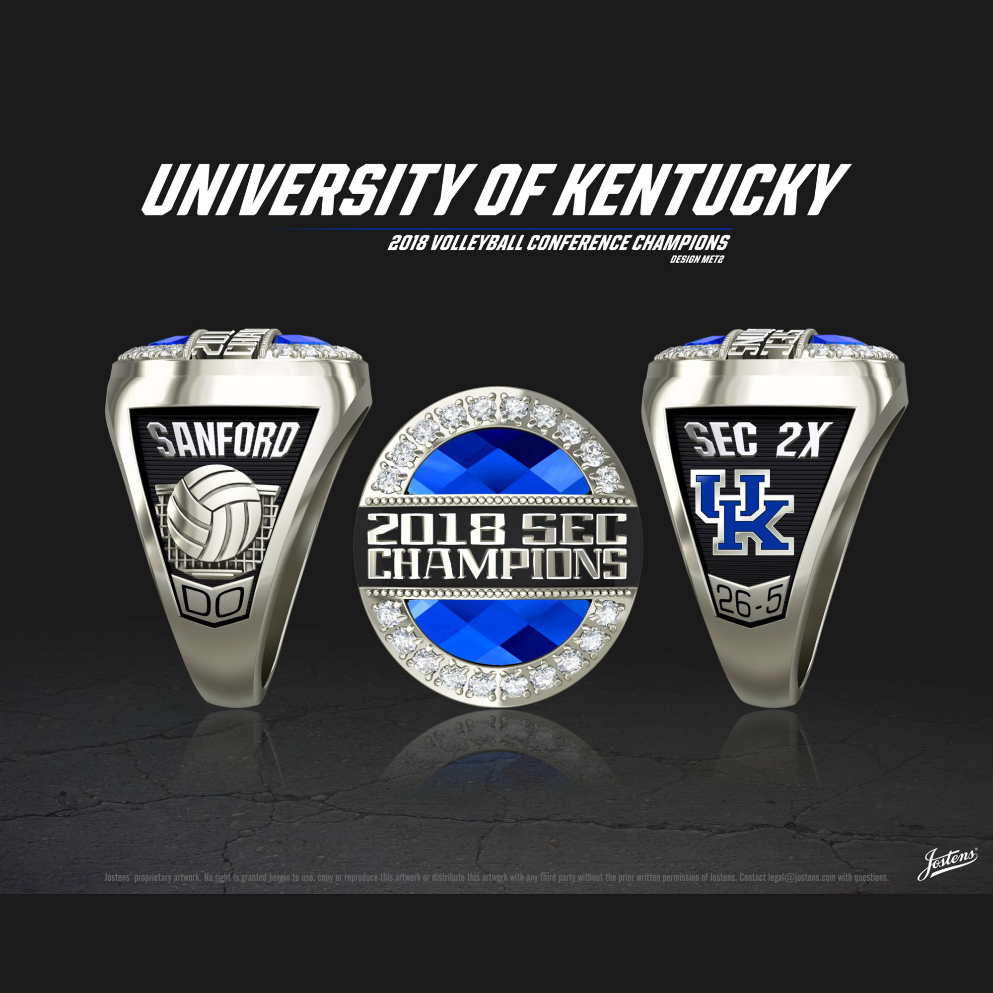 University of Kentucky Women's Volleyball 2018 SEC Championship Ring