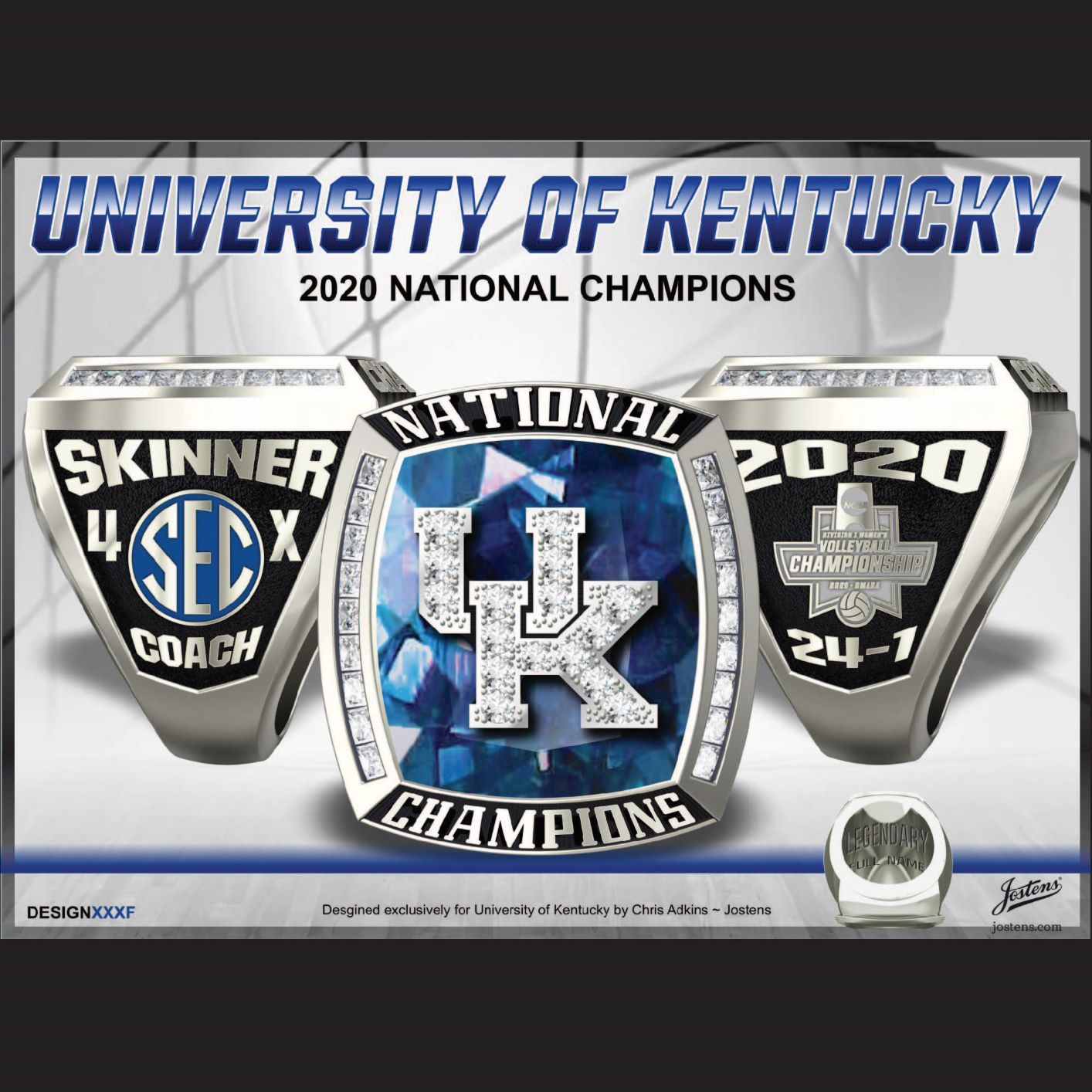 University of Kentucky Women's Volleyball 2020 National Championship Ring