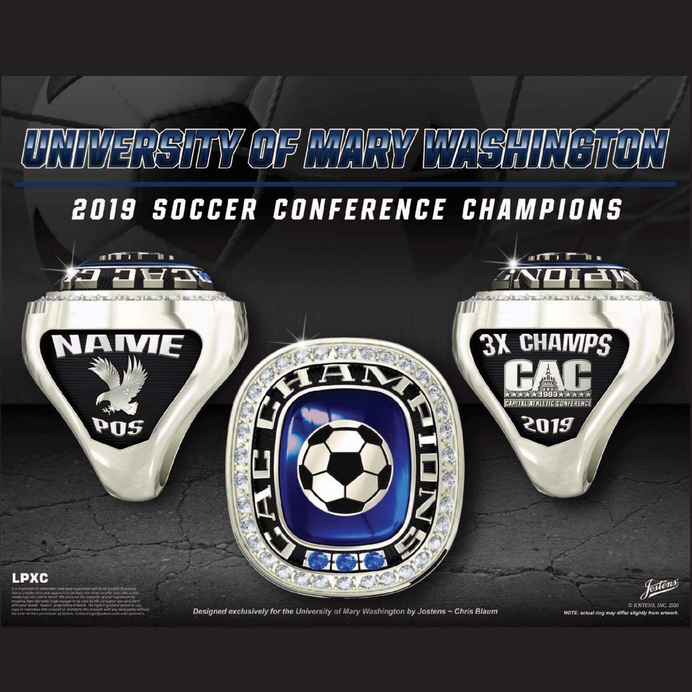 University of Mary Washington Men's Soccer 2019 CAC Championship Ring