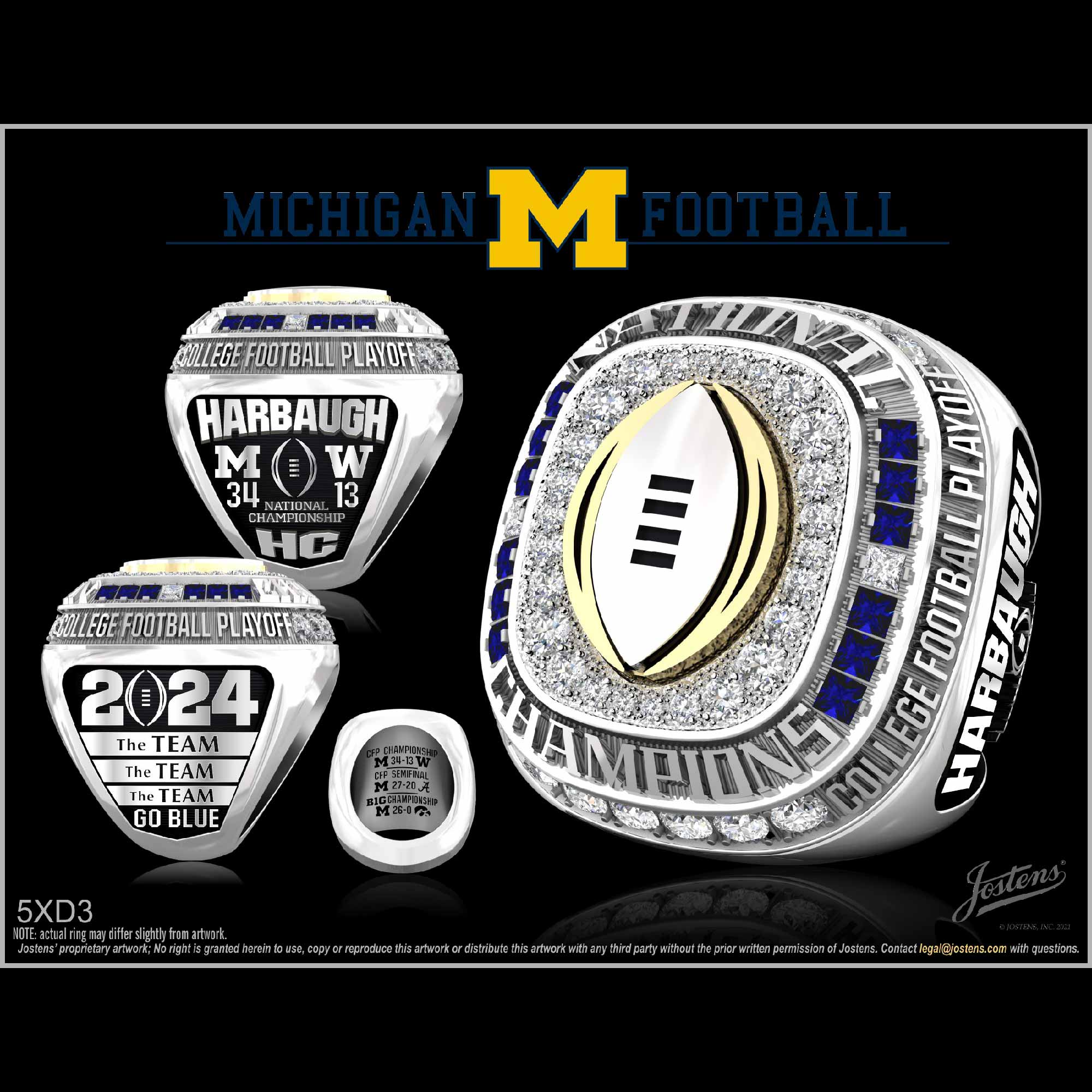 University of Michigan Men's Football 2024 CFP Championship Ring
