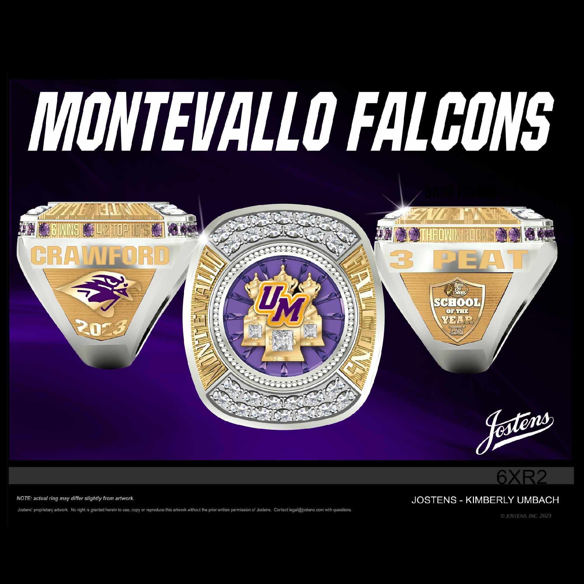 University of Montevallo Men's Fishing 2023 School of the Year Championship Ring