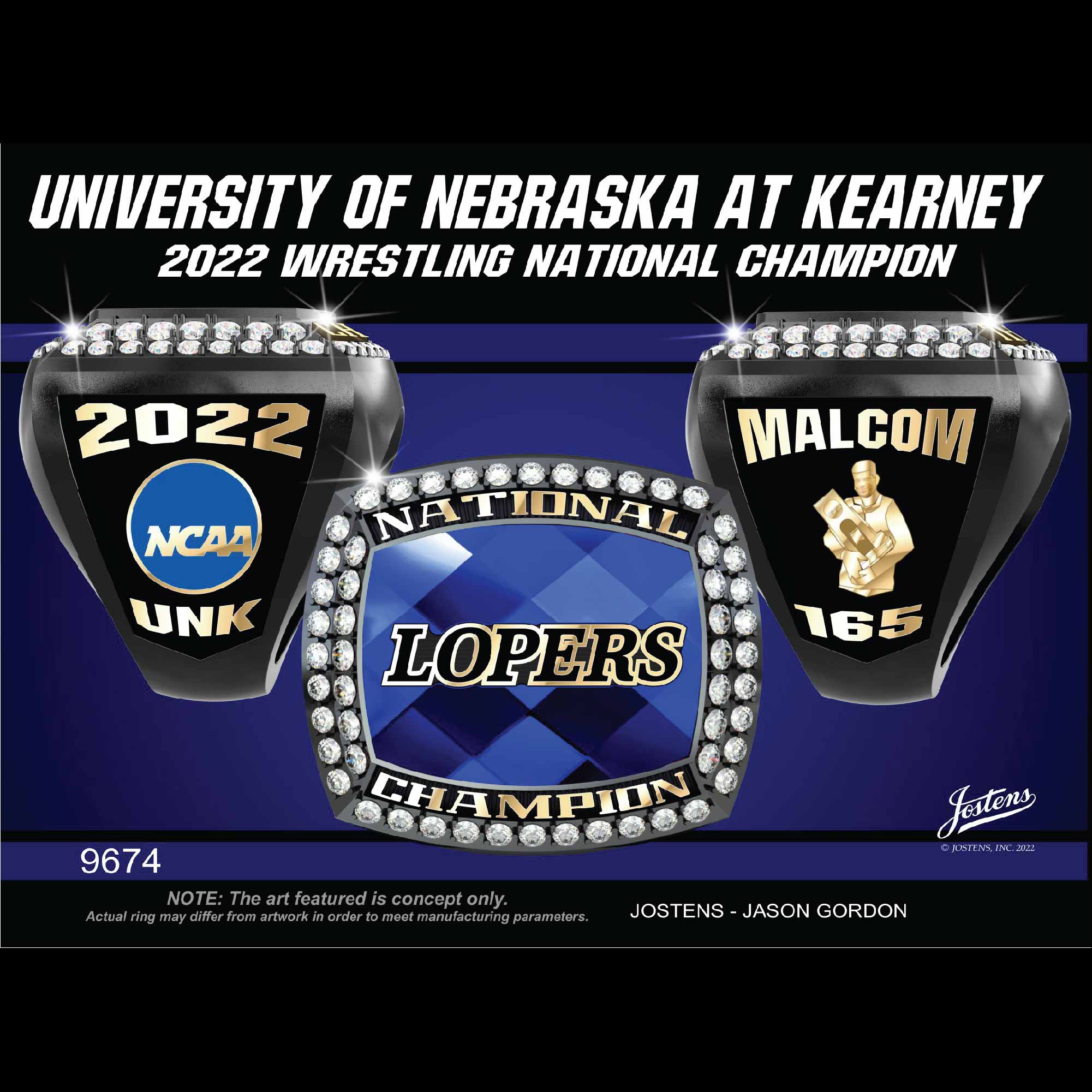 University of Nebraska At Kearney Men's Wrestling 2022 National Championship Ring