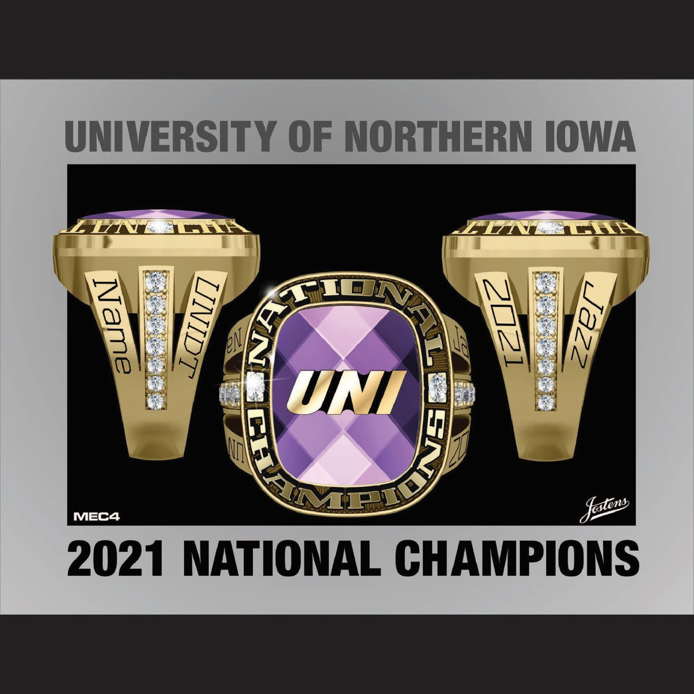 University of Northern Iowa Women's Dance 2021 National Championship Ring
