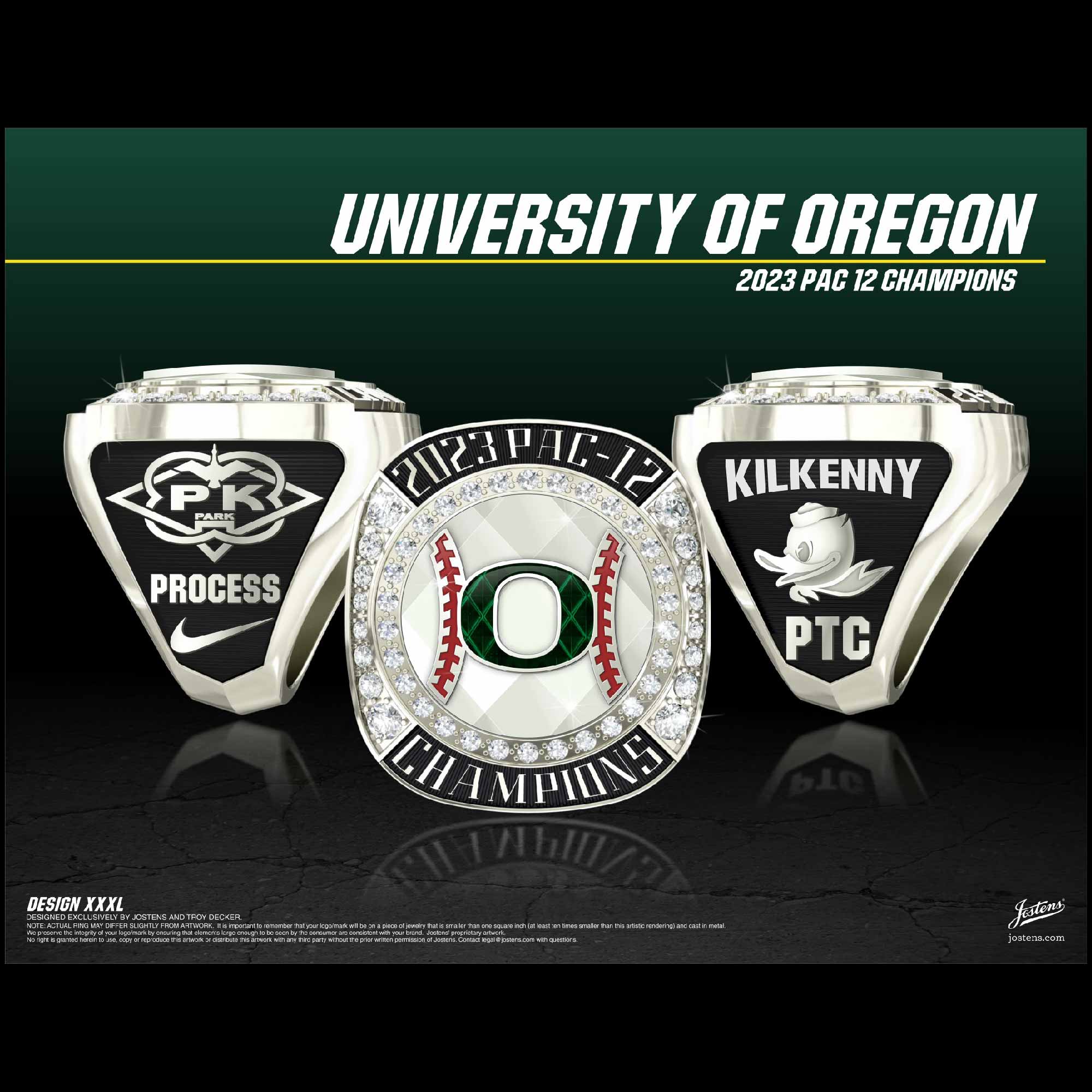 University of Oregon Men's Baseball 2023 Pac-12 Championship Ring