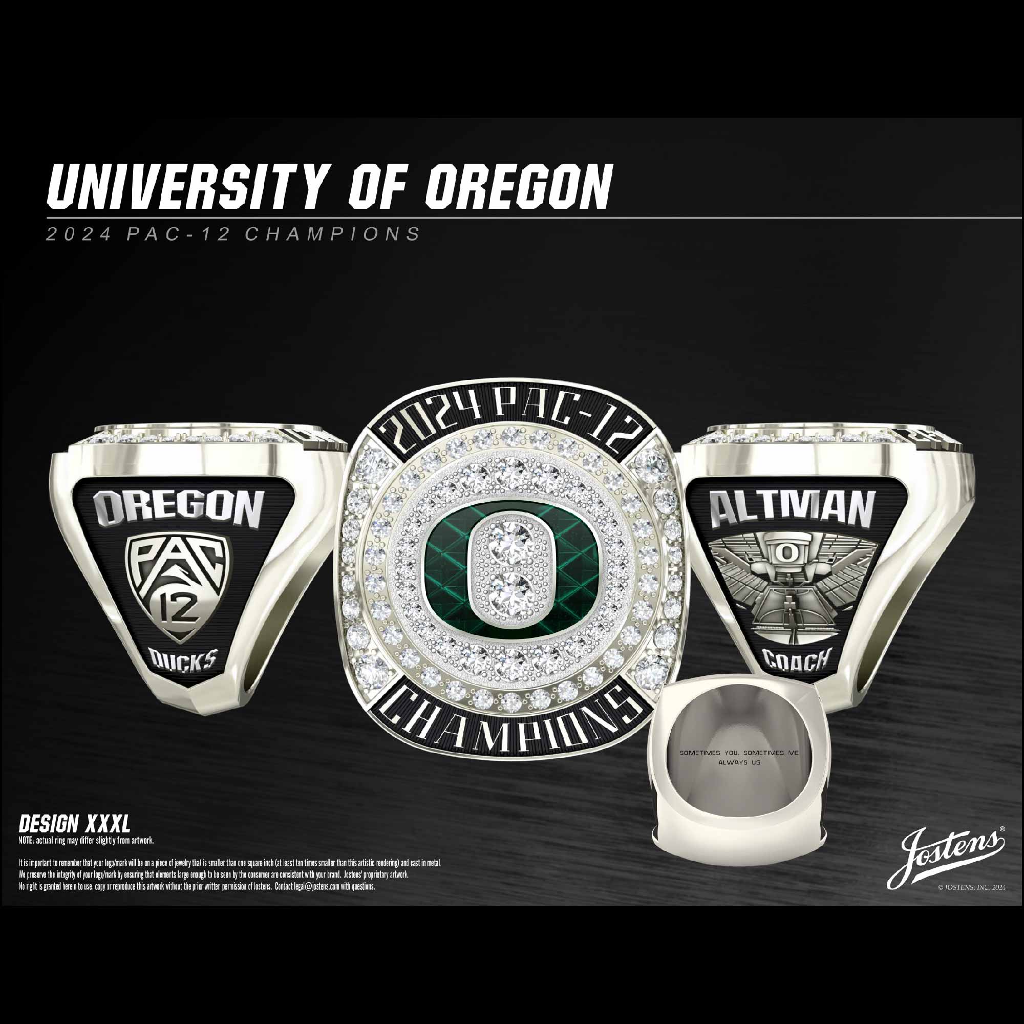 University of Oregon Men's Basketball 2023 Pac-12 Championship Ring