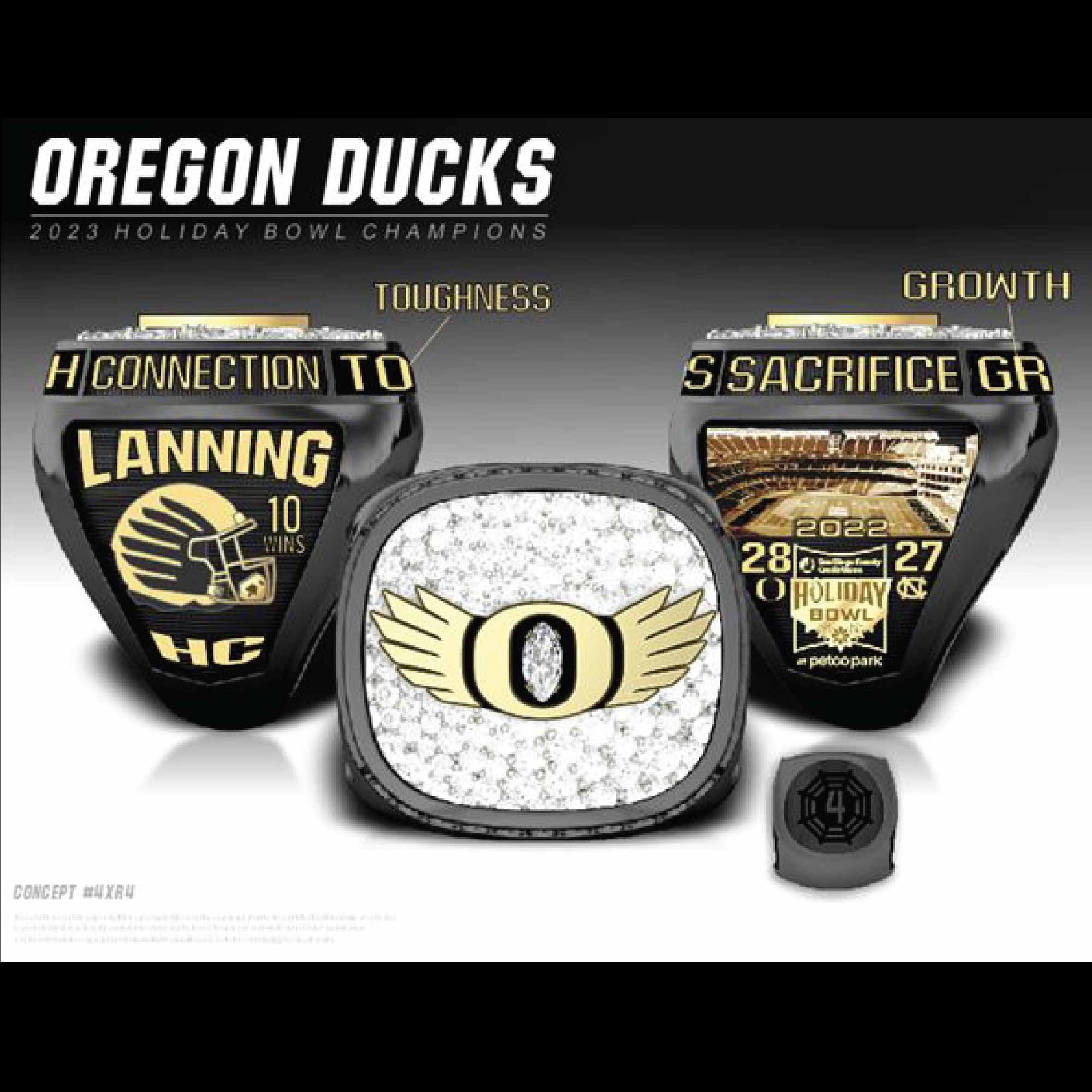 University of Oregon Football 2023 Holiday Bowl Championship Ring