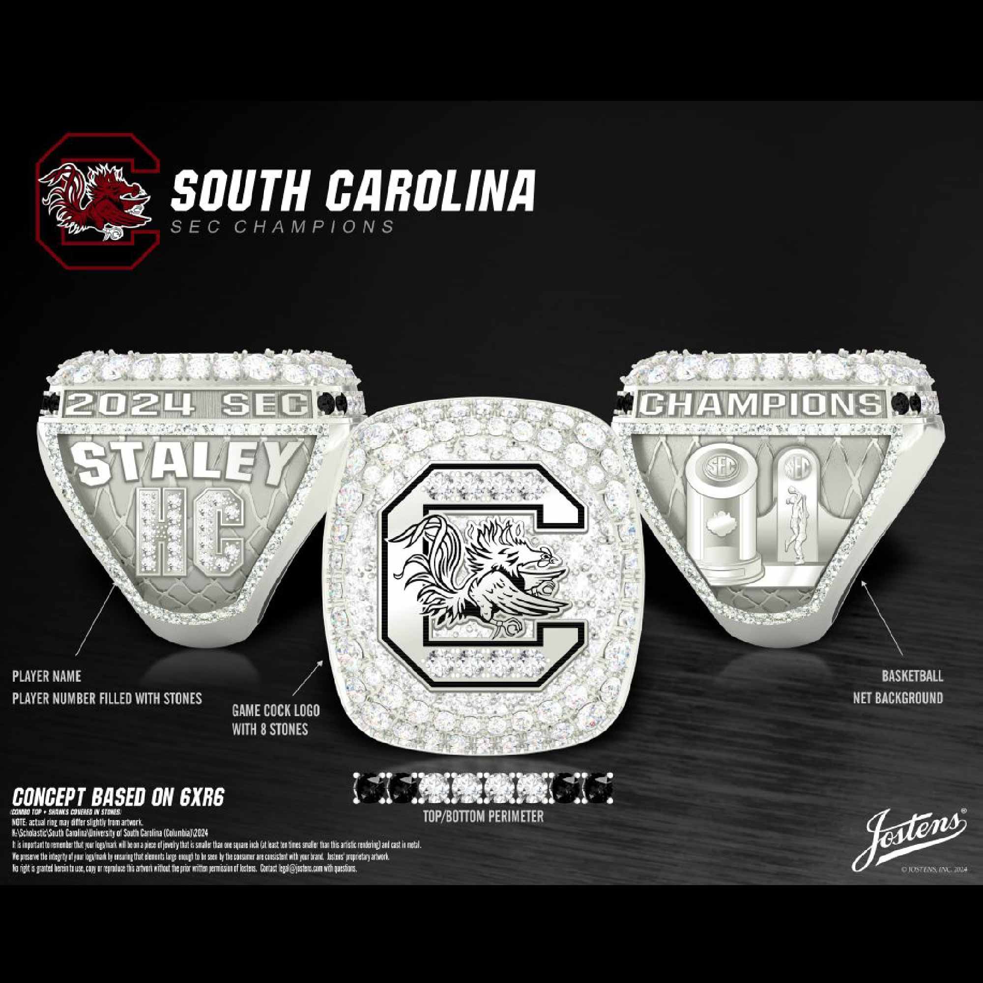 University of South Carolina Women's Basketball 2024 SEC Championship Ring