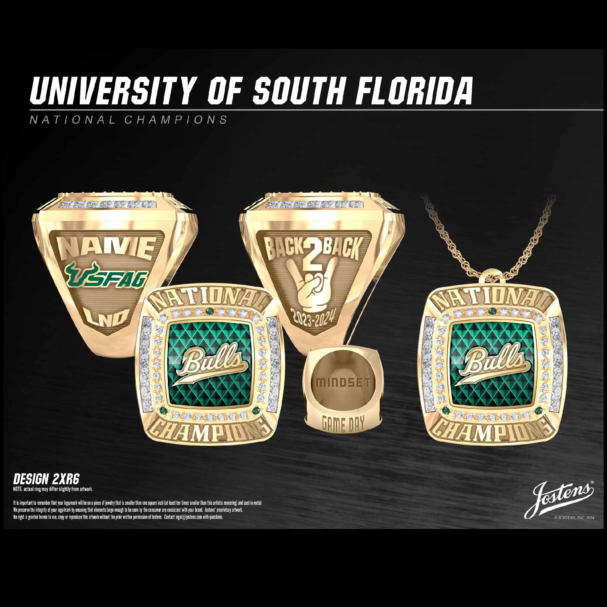 University of South Florida Women's Cheer 2024 National Championship Ring