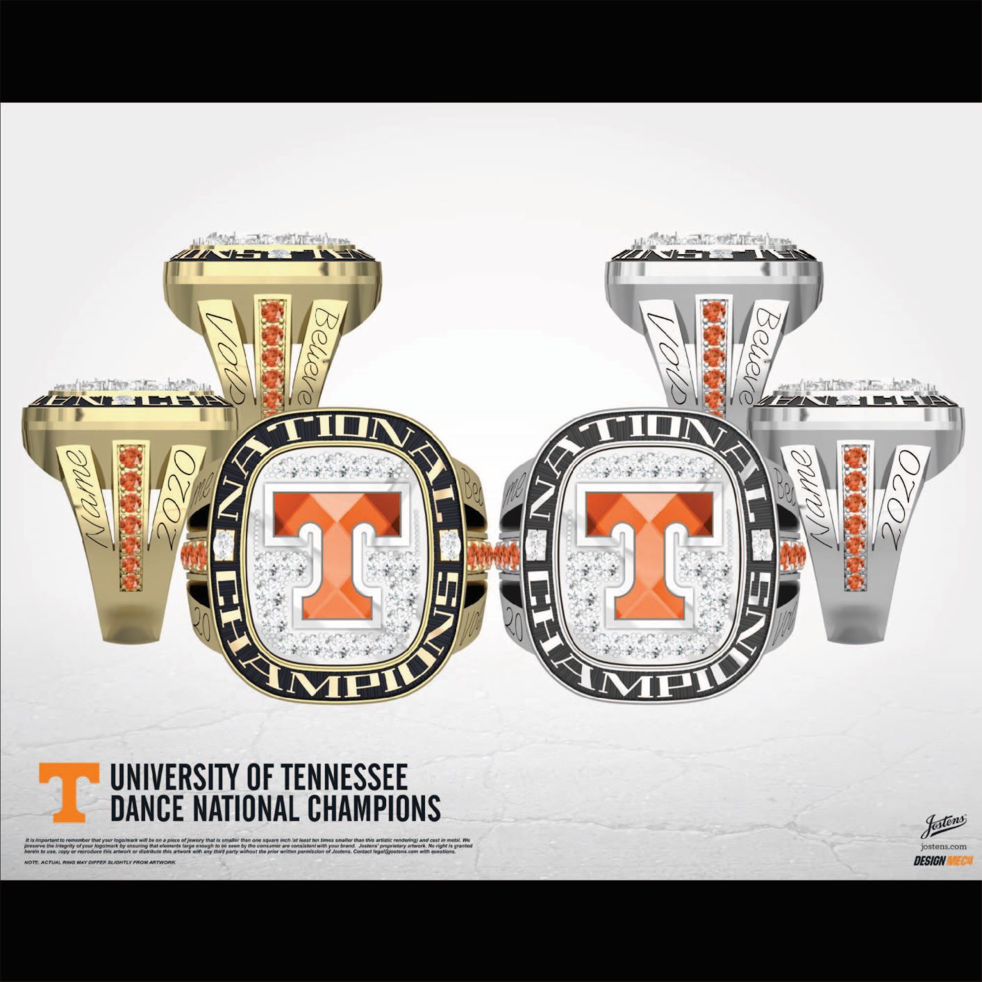 University of Tennessee Women's Dance 2020 National Championship Ring