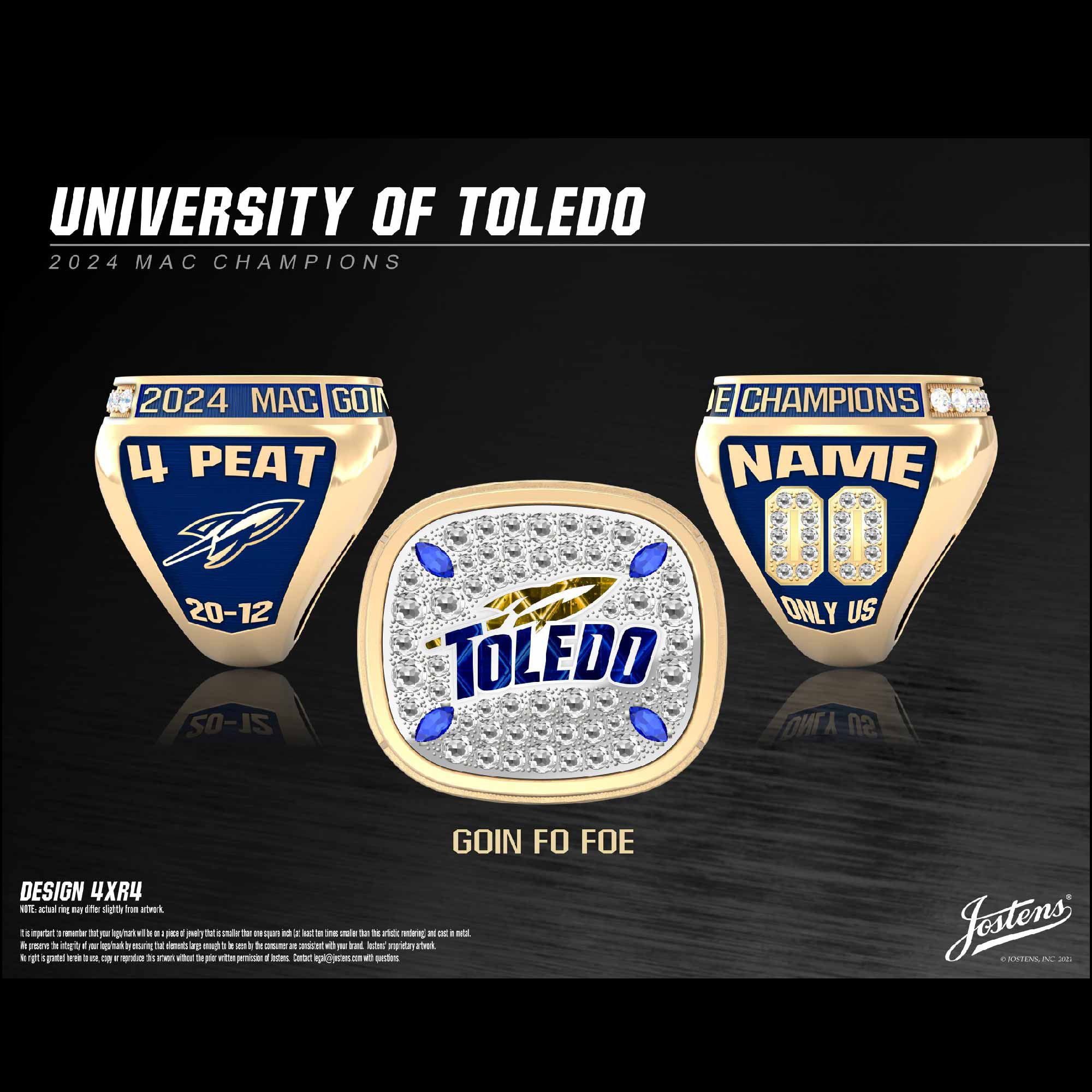 University of Toledo Men's Basketball 2024 MAC Championship Ring