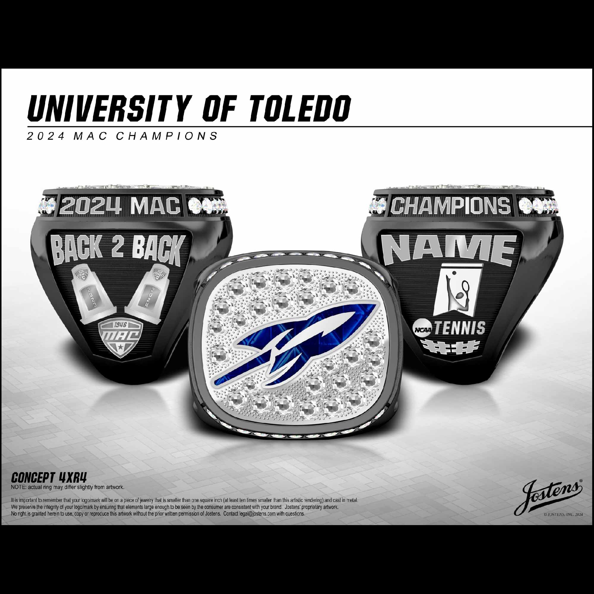 University of Toledo Men's Tennis 2024 MAC Championship Ring