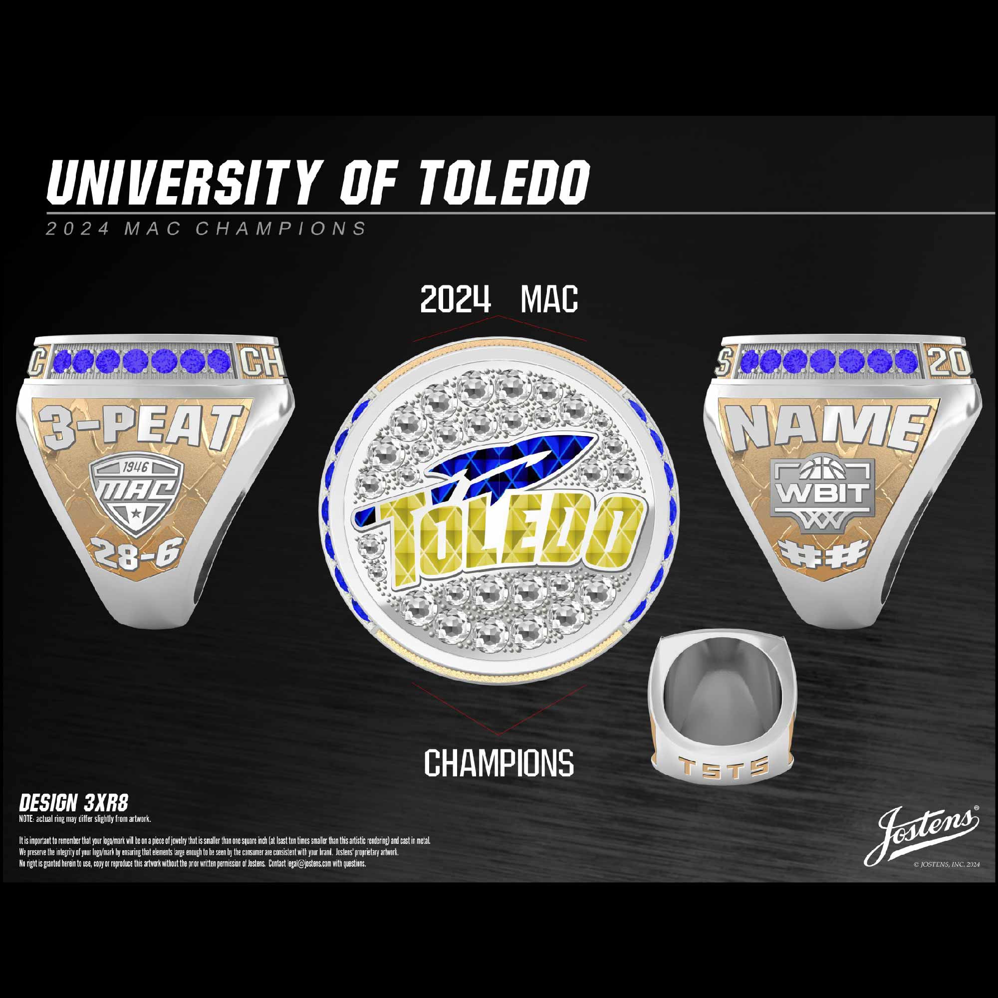 University of Toledo Women's Basketball 2024 MAC Championship Ring