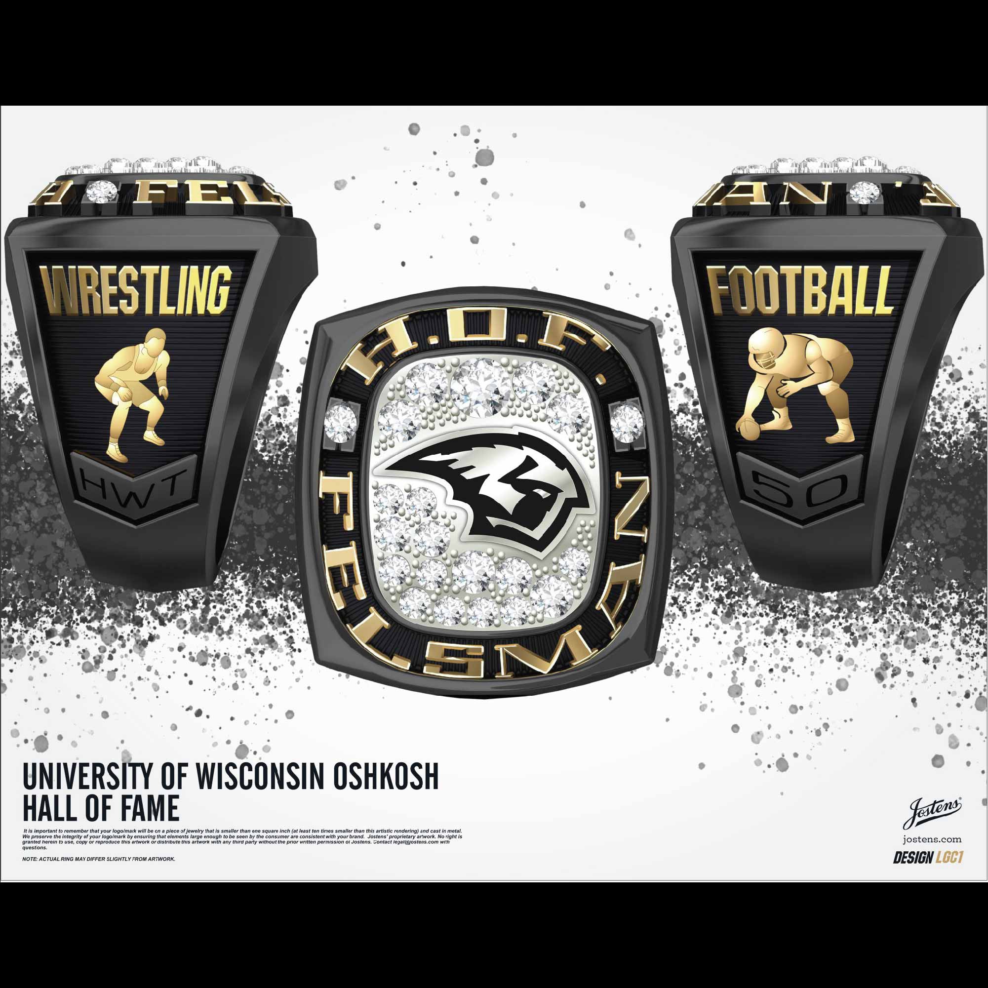 University of Wisconsin Oskkosh Men's Wrestling Hall of Fame Championship Ring