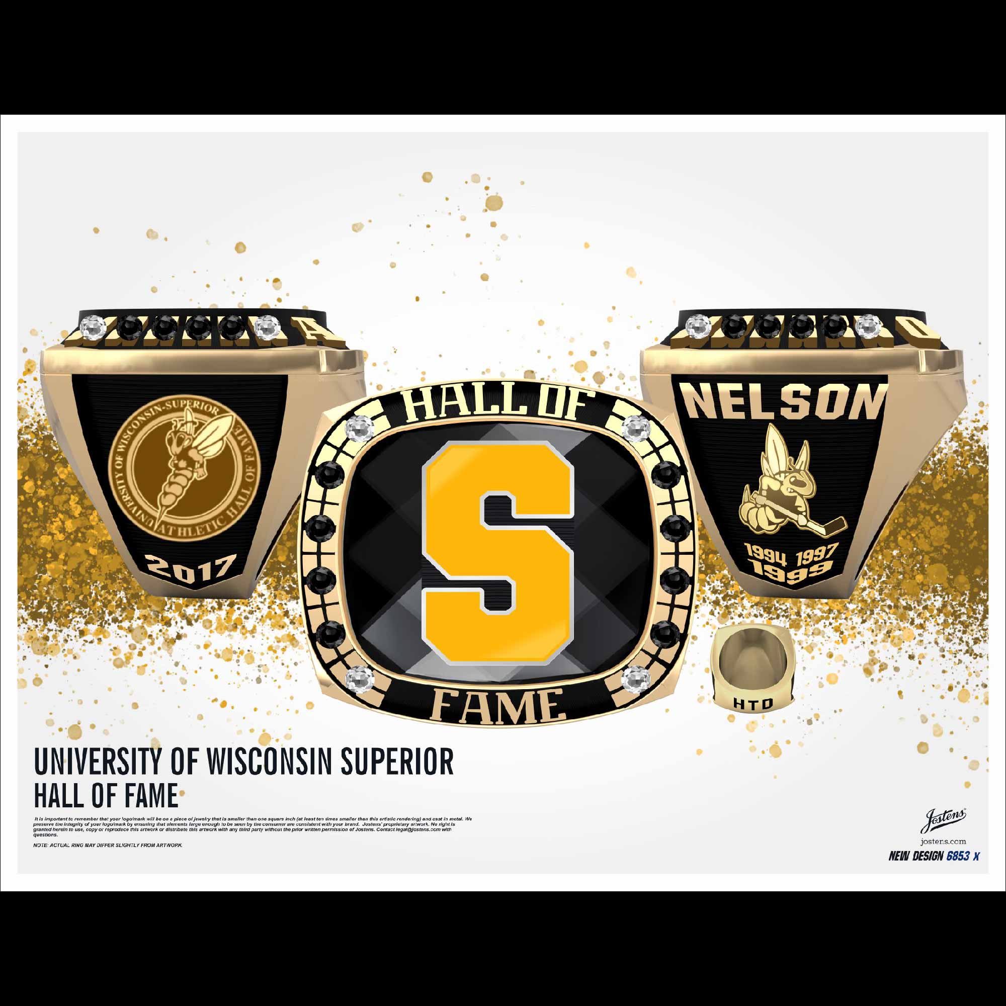 University of Wisconsin-Superior Ice Hockey 2023 Hall Of  Fame Championship Ring