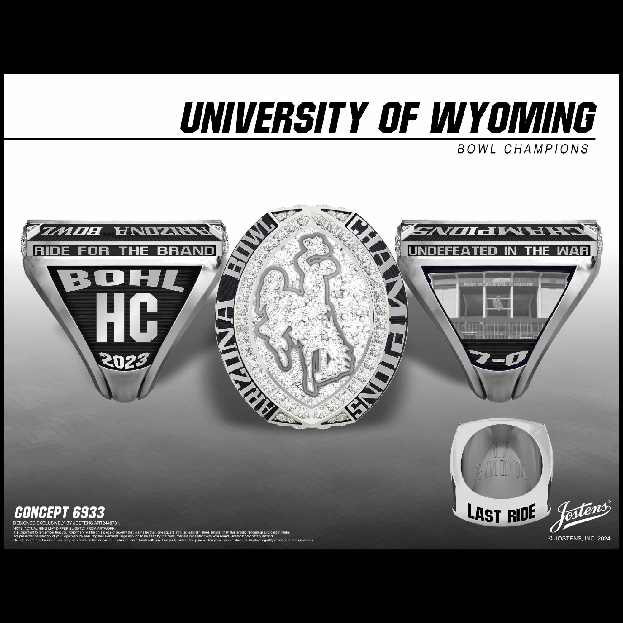 University of Wyoming Men's Football 2023 Bowl Championship Ring