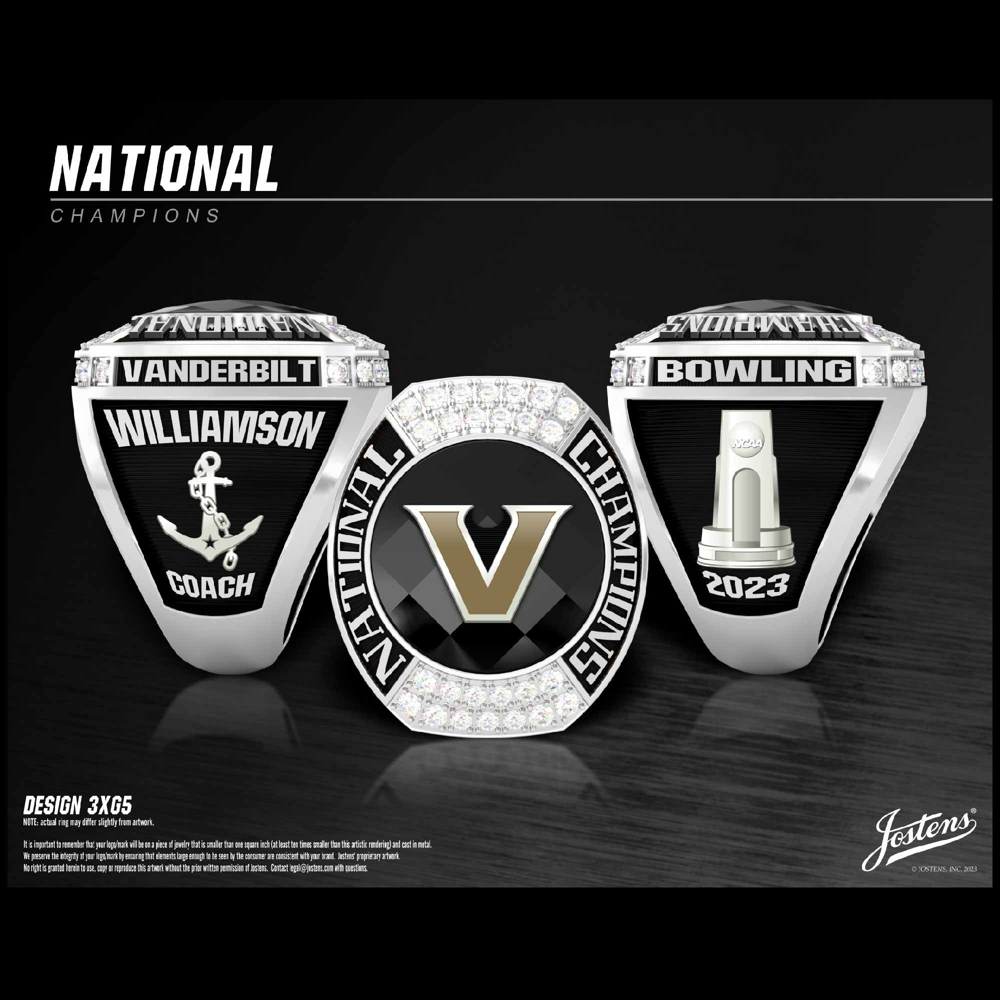 Vanderbilt University Women's Bowling 2023 National Championship Ring