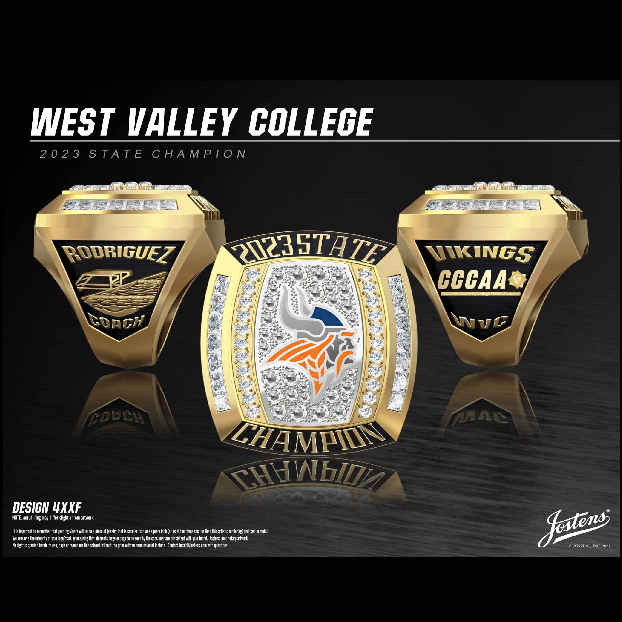 West Valley College Men's Swimming & Diving 2023 State Championship Ring