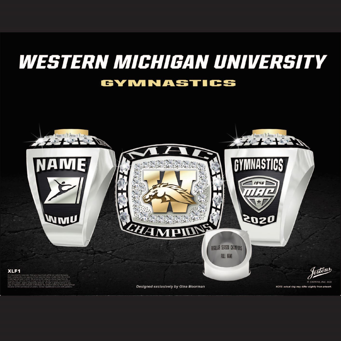 Western Michigan University Women's Gymnastics 2020 MAC Championship Ring