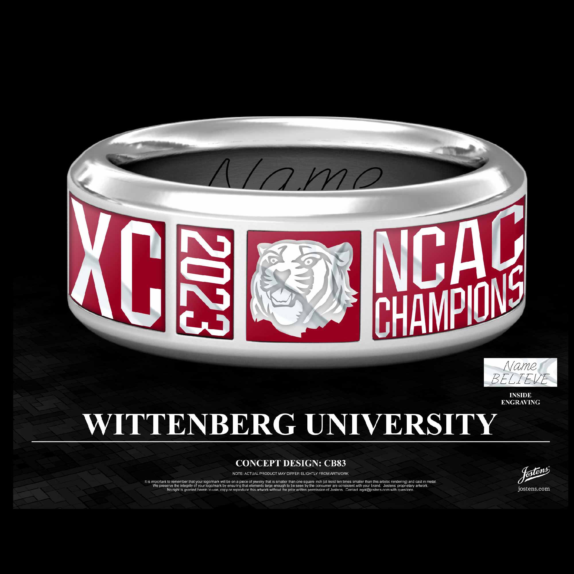 Wittenberg University Women's Cross Country 2023 NCAC Championship Ring