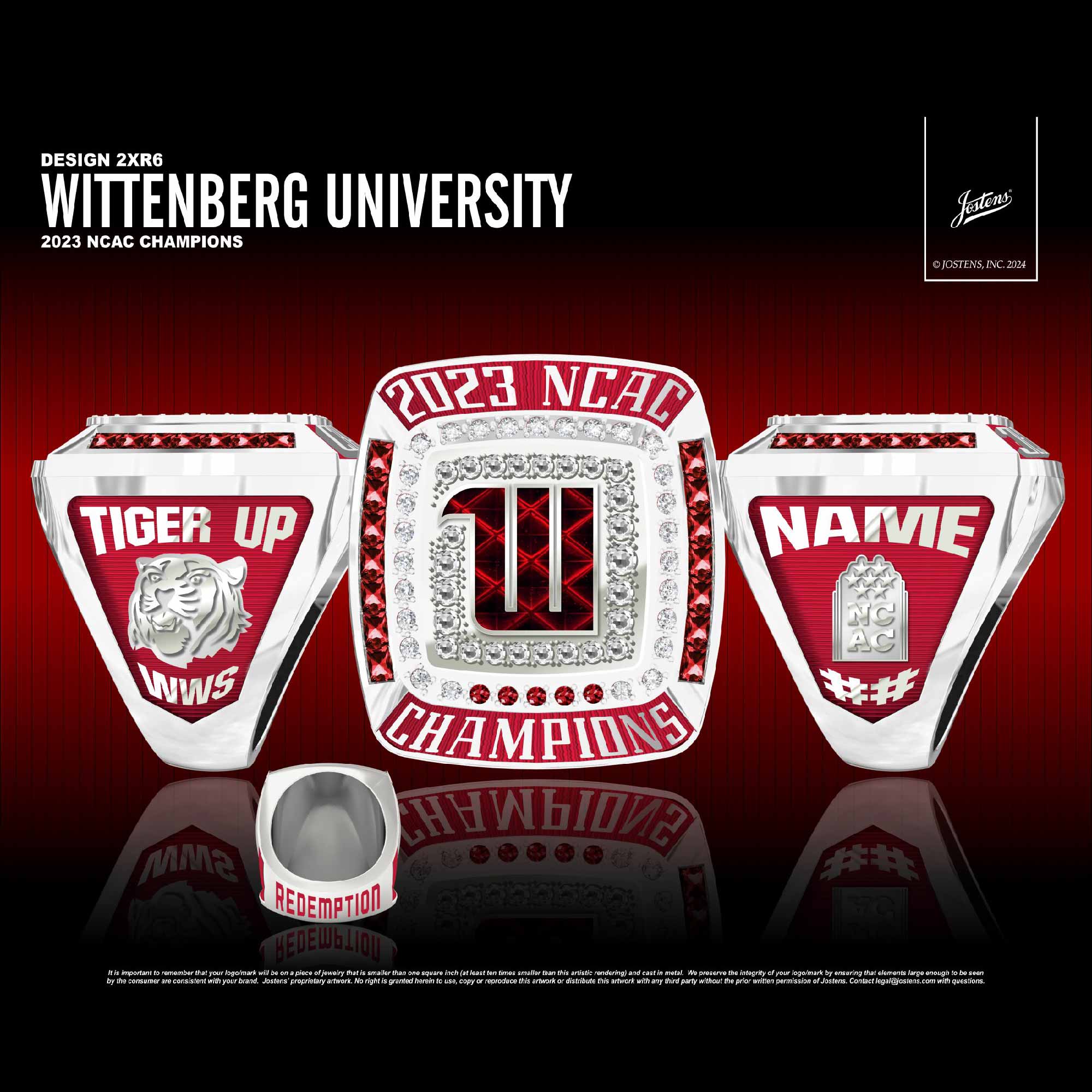Wittenburg University Women's Cross Country 2023 NCAC Championship Ring
