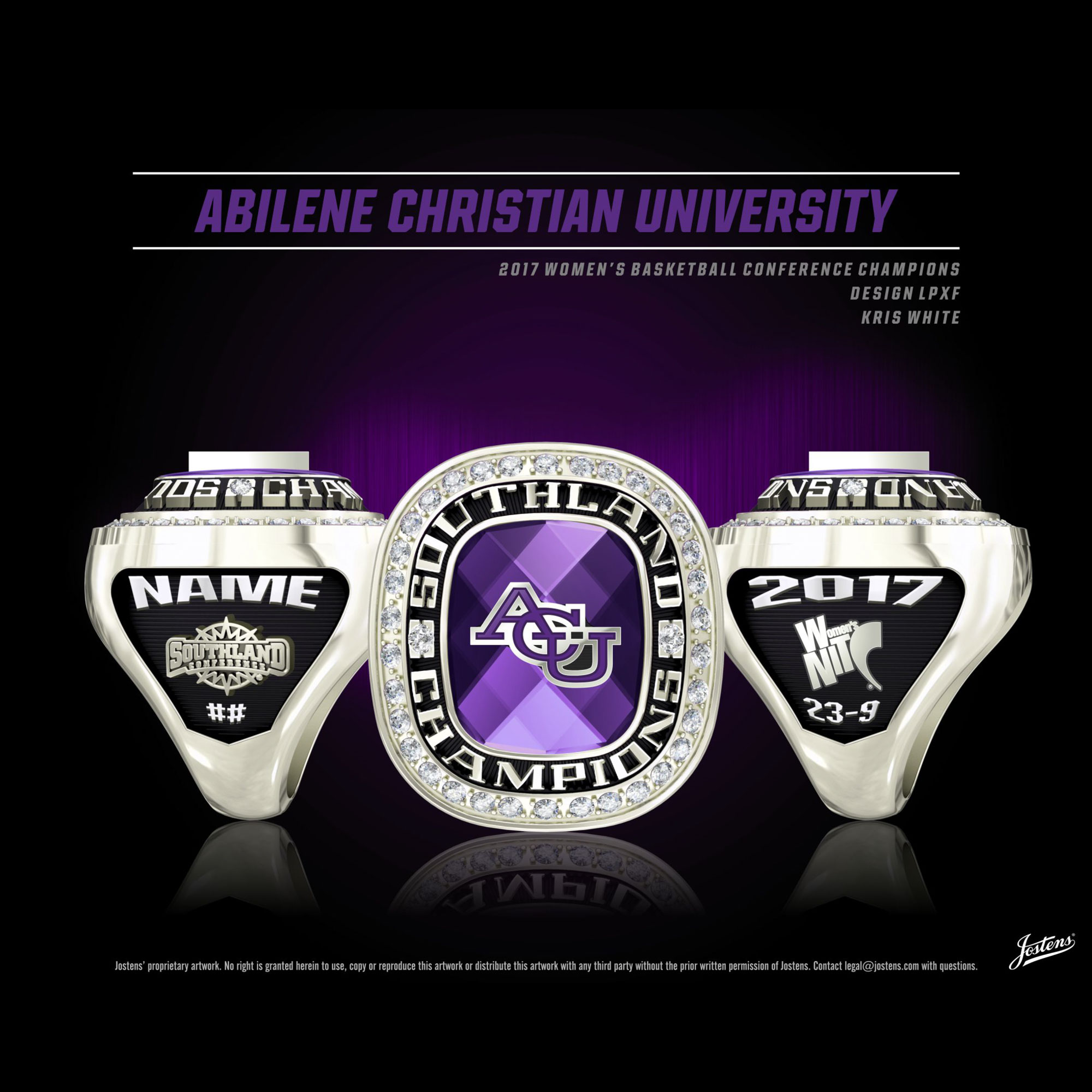 Abilene Christian University Women's Basketball 2017 Southland Championship Ring