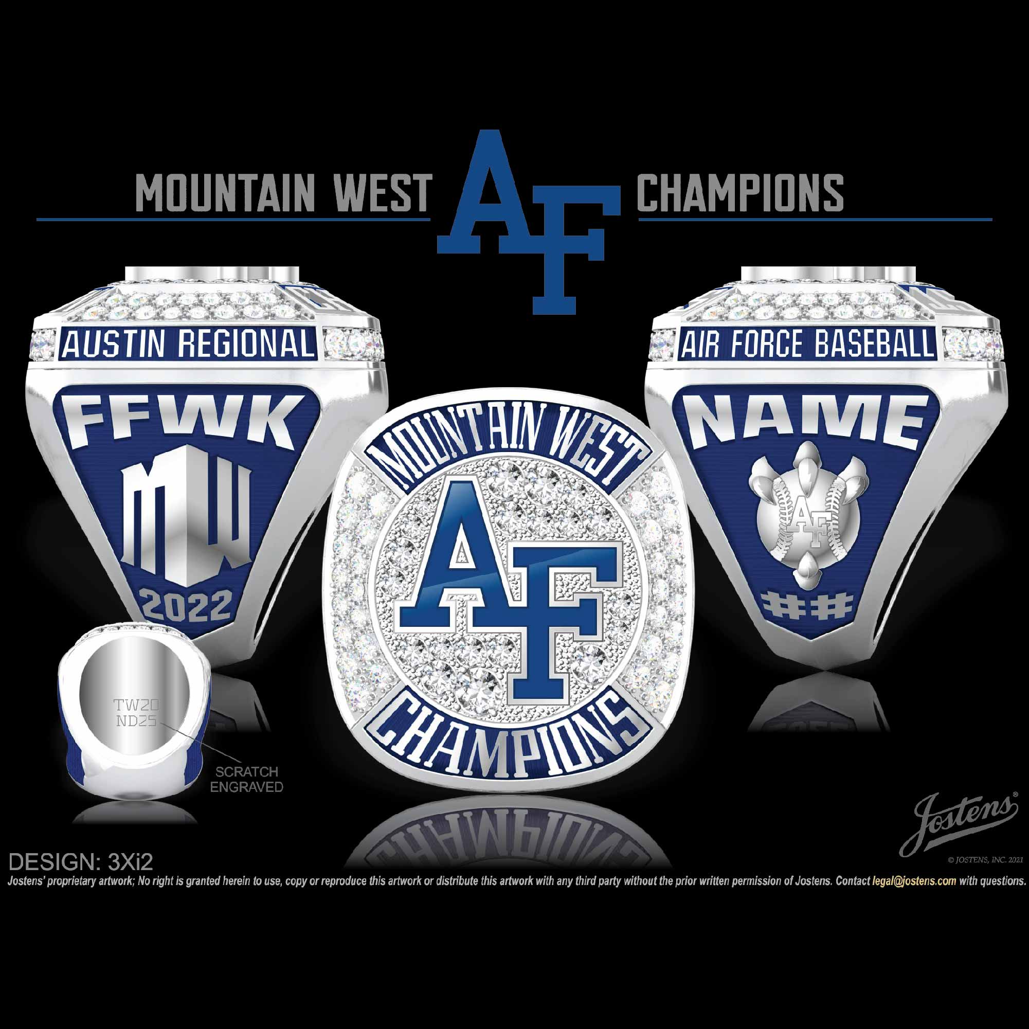 Air Force Academy Baseball 2022 Mountain West Championship Ring