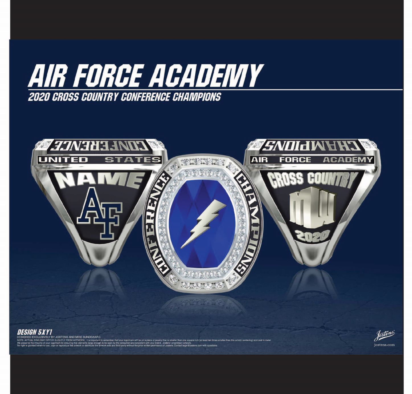 Air Force Academy Men's Cross Country 2020 Conference Championship Ring