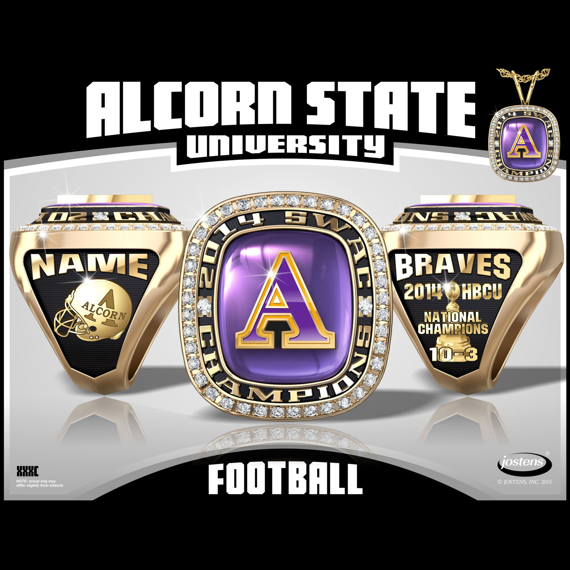 Alcorn State University Men's Football 2014 SWAC Championship Ring