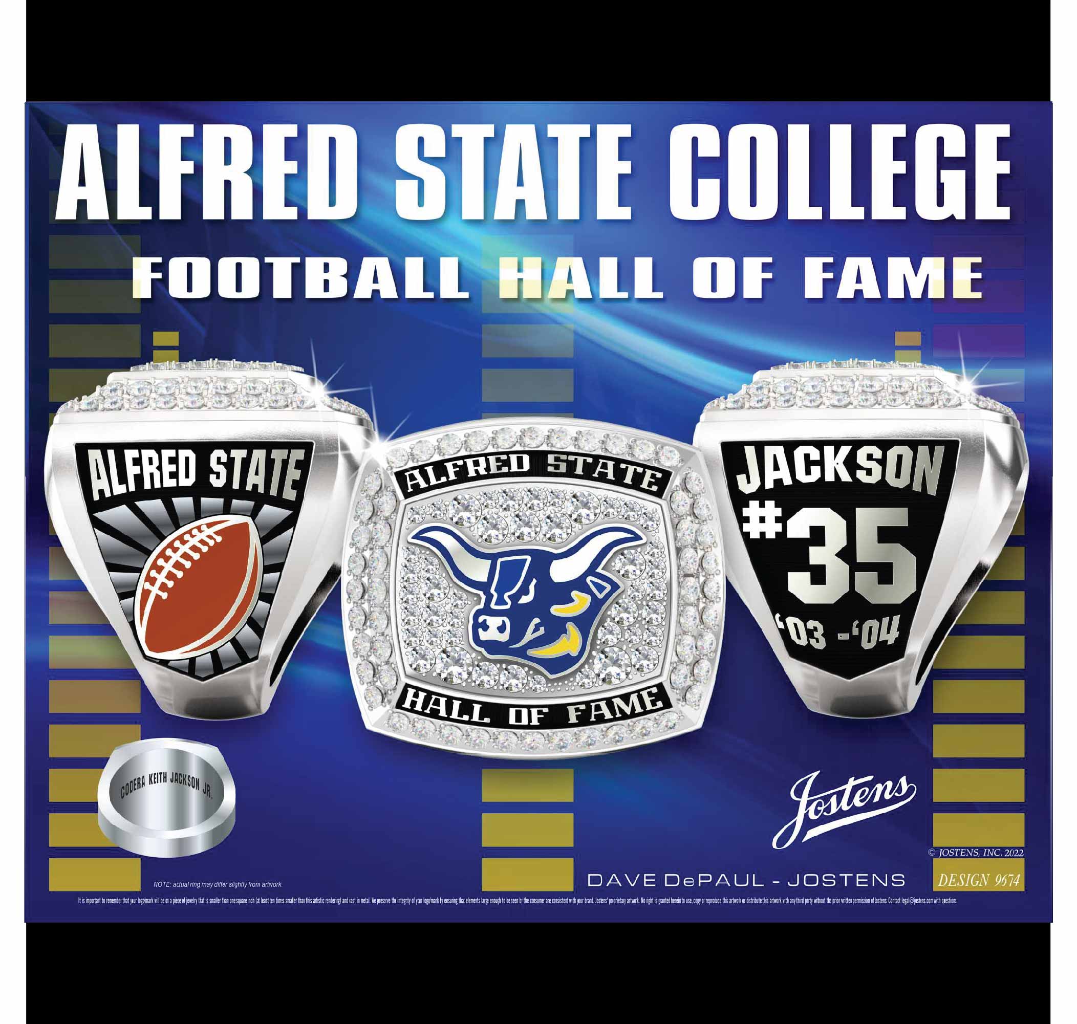 Alfred State College Men's Football 2004 Hall of Fame Championship Ring