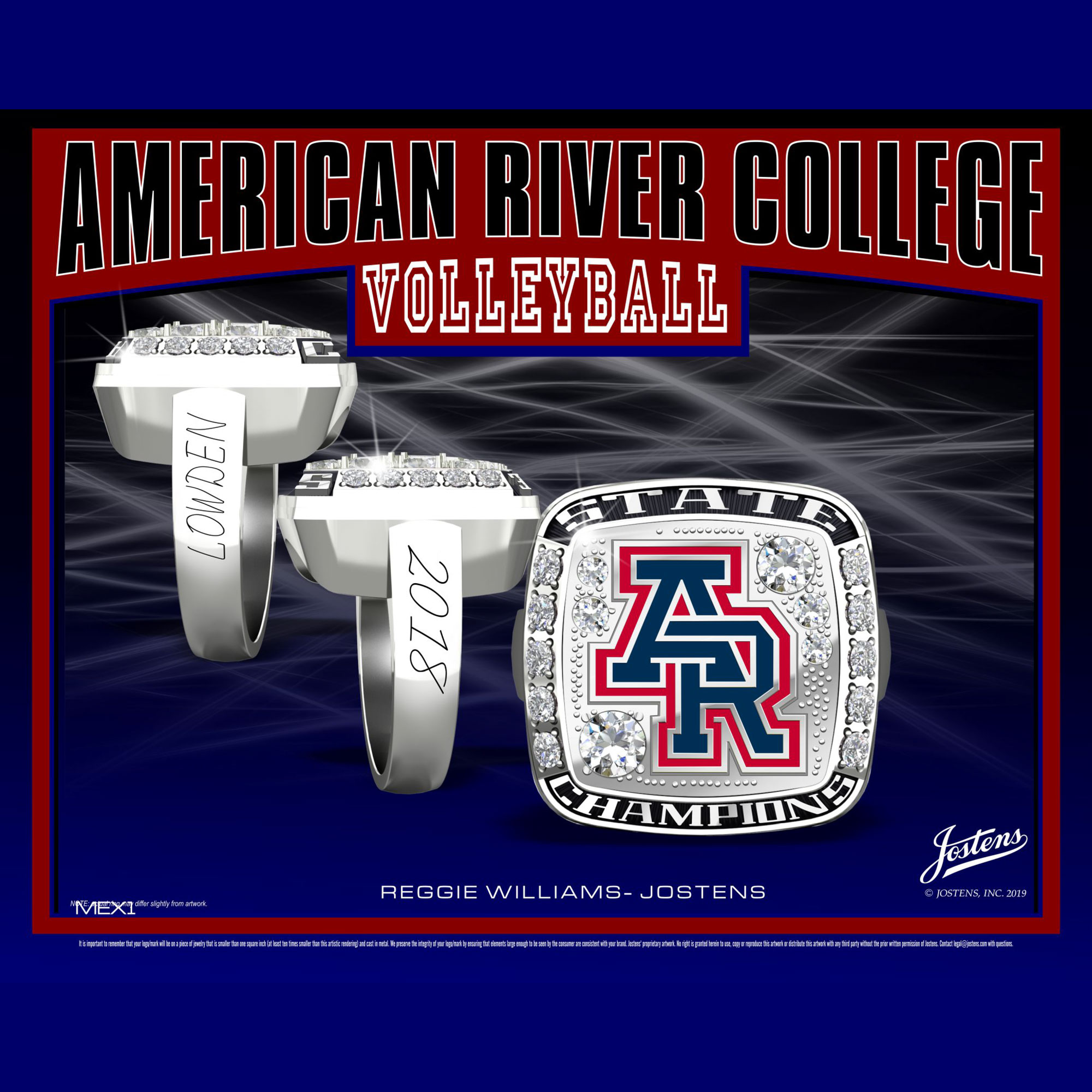 American River College Women's Volleyball 2018 CCCAA State Championship Ring